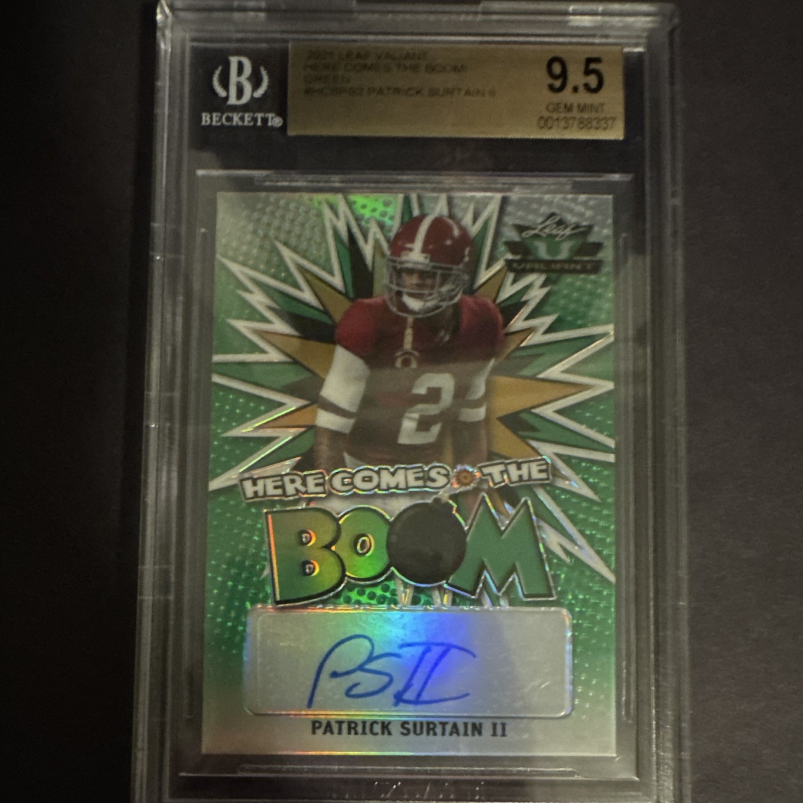 Leaf 2021 Valiant Here Comes the Boom Patrick Surtain II HCB-PS2 RC Auto /99