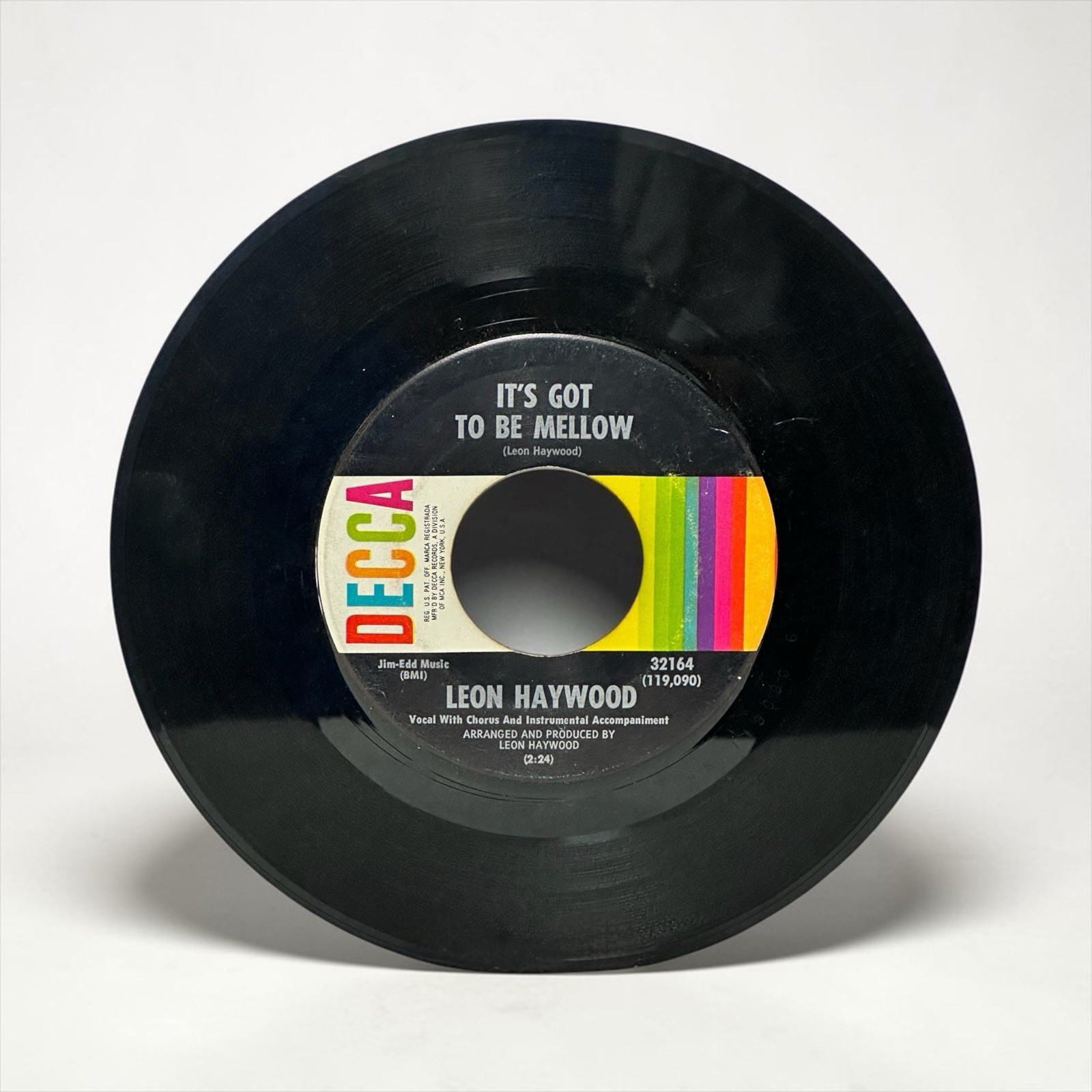 LEON HAYWOOD: IT'S GOT TO BE MELLOW / CORNBREAD & BUTTERMILK 45 RPM 1967 Decca
