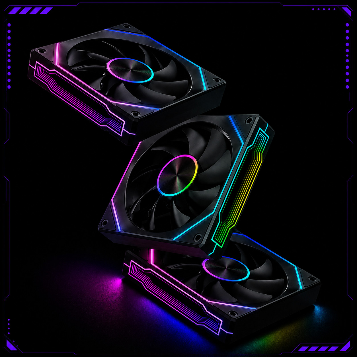 LOVINGCOOL ARGB GAMING PC MATX CASE – PANORAMIC TEMPERED GLASS w/ 3 FANS