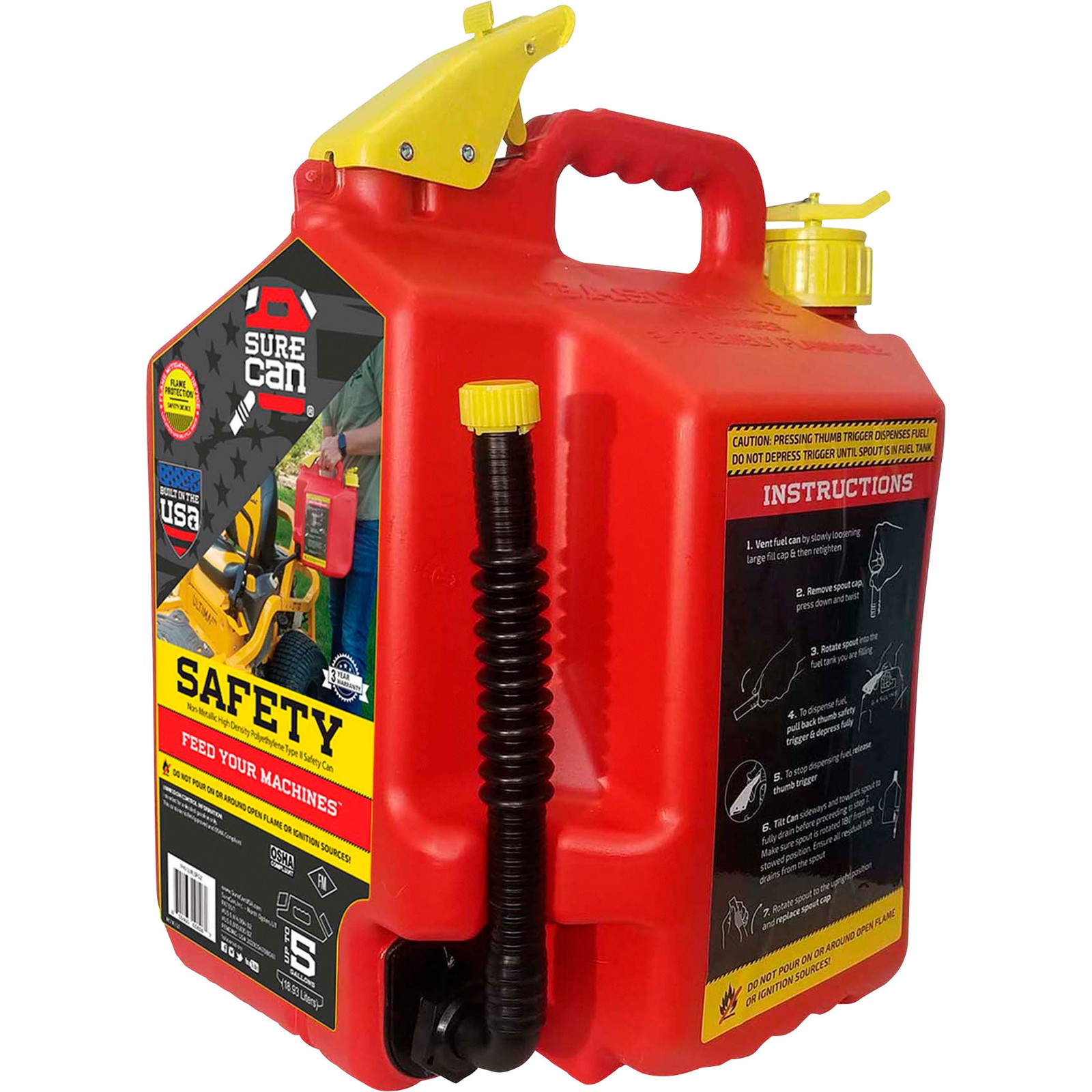 SureCan 5-Gallon Type II Safety Gas Can, Red, Model# SUR5SFG2 SureCan 5-Gallon Type II Safety Gas Can, Red, Model# SUR5SFG2