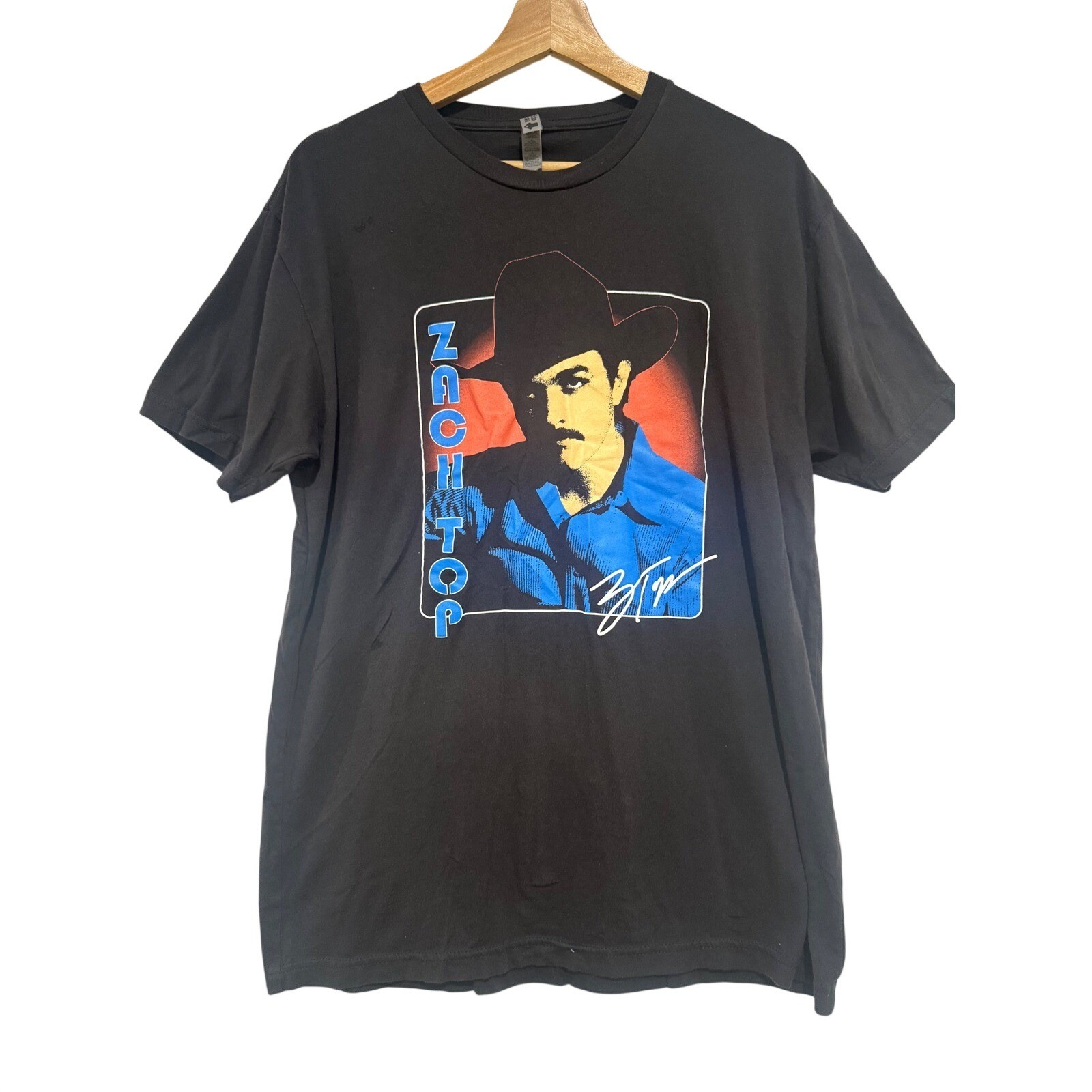 Rare Zach Top Country Music Graphic T-Shirt Mens L Black Short Sleeve Tee