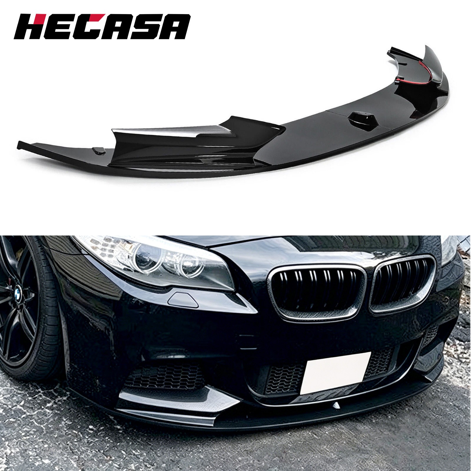 Gloss Black Front Bumper Lip Spoiler Splitter For 11-16 BMW F10 5 Series M Sport Gloss Black Front Bumper Lip Spoiler Splitter For 11-16 BMW F10 5 Series M Sport