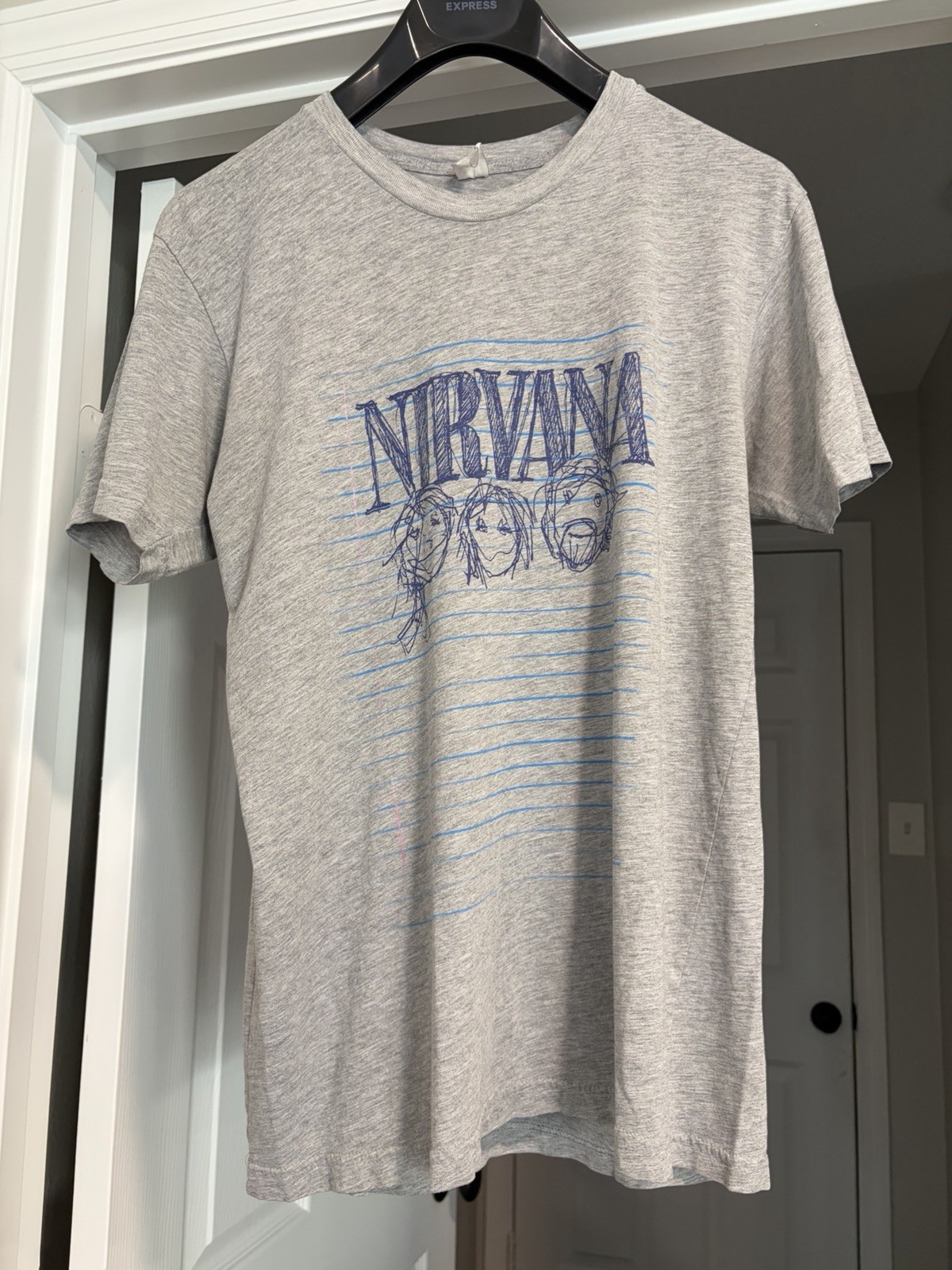 Vintage 1997 Nirvana Notebook Doodle Sketch T-Shirt Rare Heather Grey L USA Made Vintage 1997 Nirvana Notebook Doodle Sketch T-Shirt Rare Heather Grey L USA Made