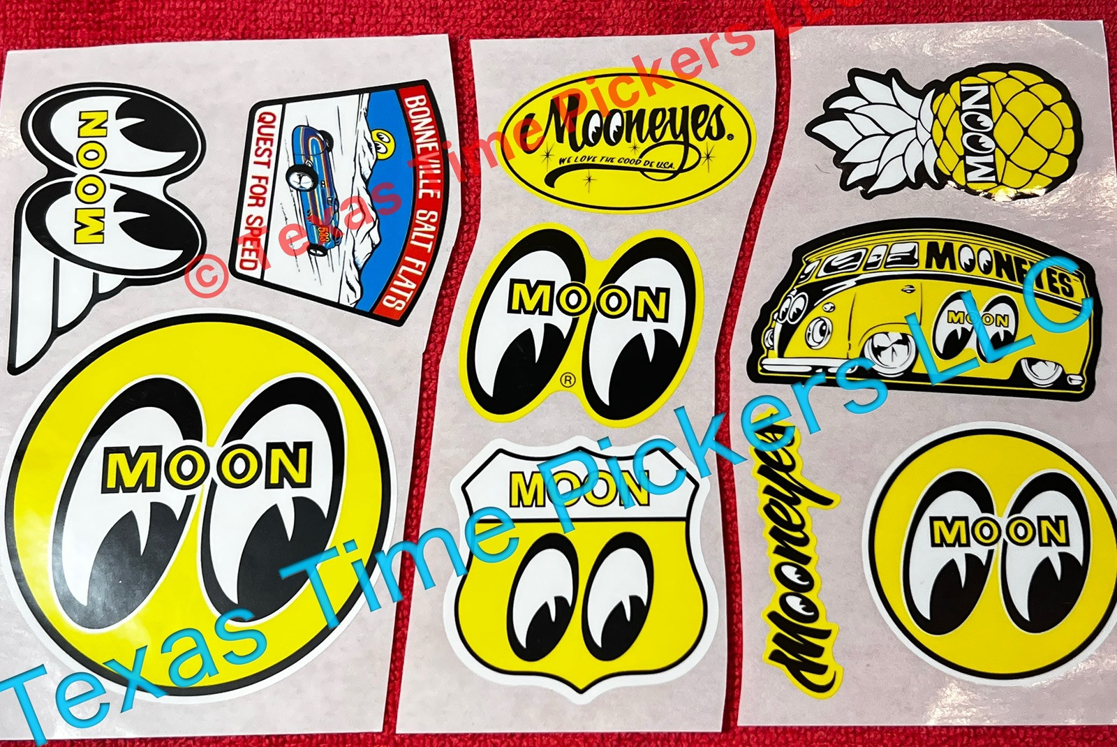 Qty 10 MoonEyes Racing MOON Eyes Sticker Equipped Vintage Hot Rod Stickers