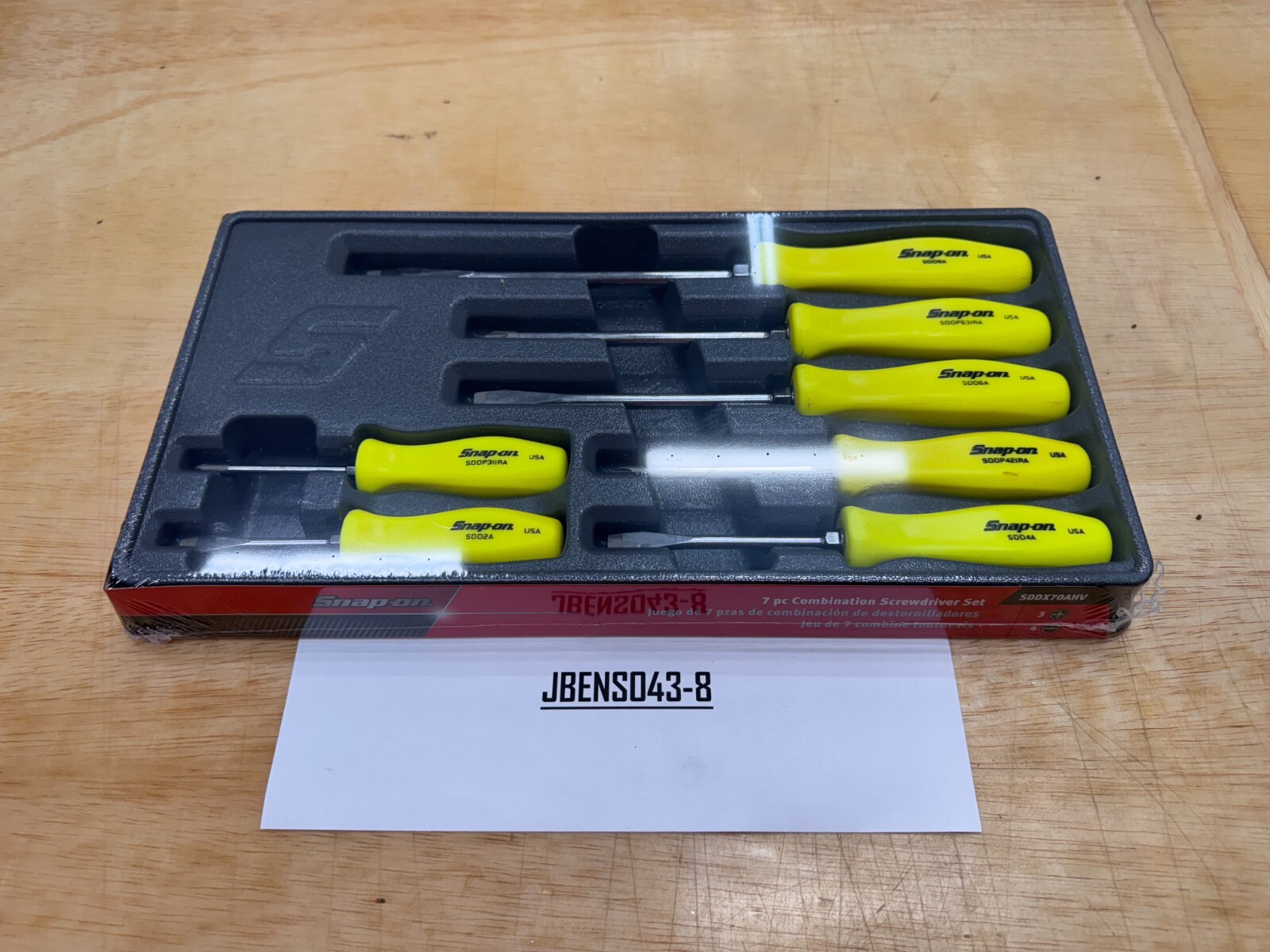 Snap-on Tools USA NEW 7pc HI-VIZ Hard Grip Combination Screwdriver Set SDDX70AHV