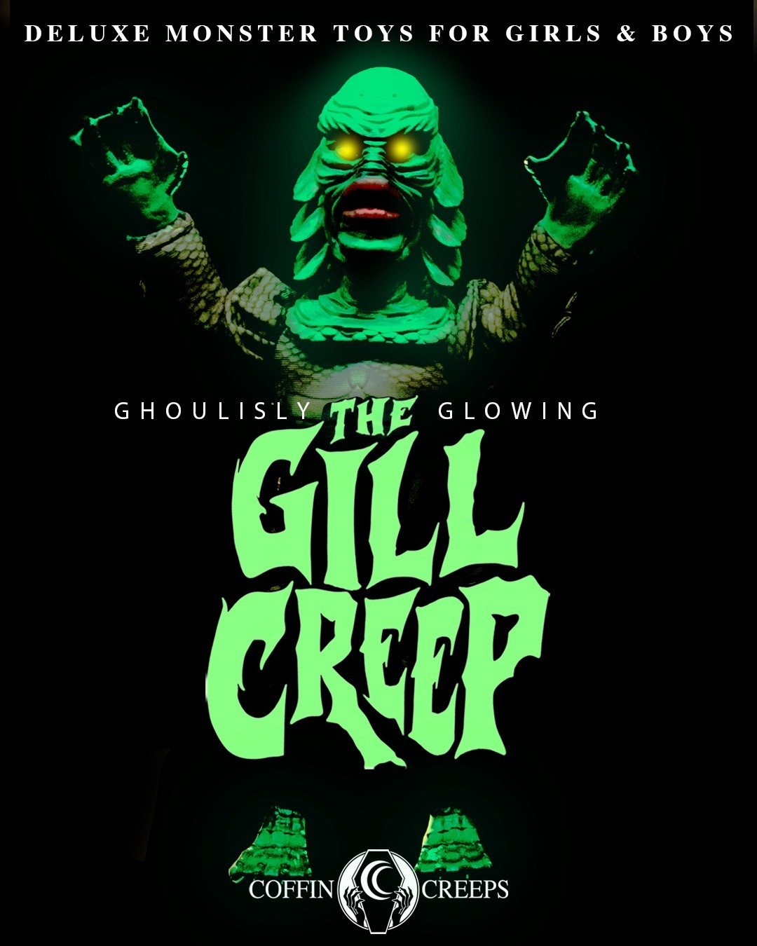 Giant Talking GLOWING Gill Creep Horror Coffin Creeps Doll