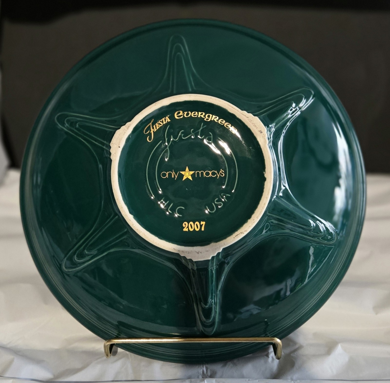 Vintage Fiesta Ware Evergreen Macy’s Exclusive Presentation Bowl 2007 HTF Vintage Fiesta Ware Evergreen Macy’s Exclusive Presentation Bowl 2007 HTF