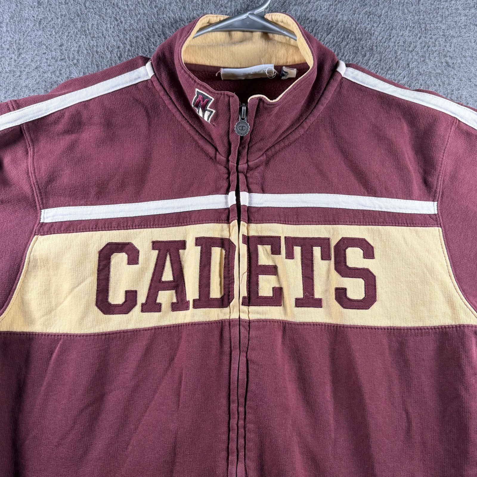Champion Norwich University Cadets Full Zip Jacket Mens Large Maroon Gold NCAA