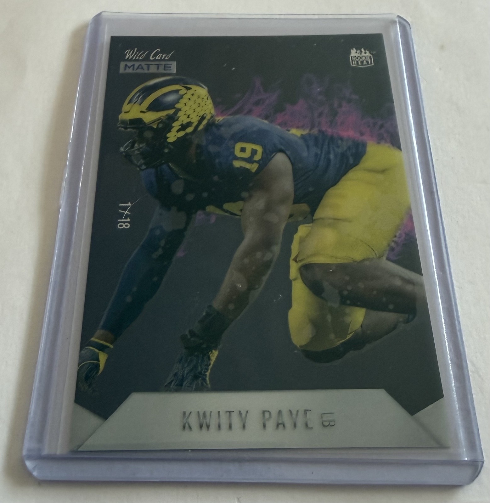 2021 Wild Card MATTE - Rookie Heat Kwity Paye #MRHR-21 Black-Purple Flames 1/18