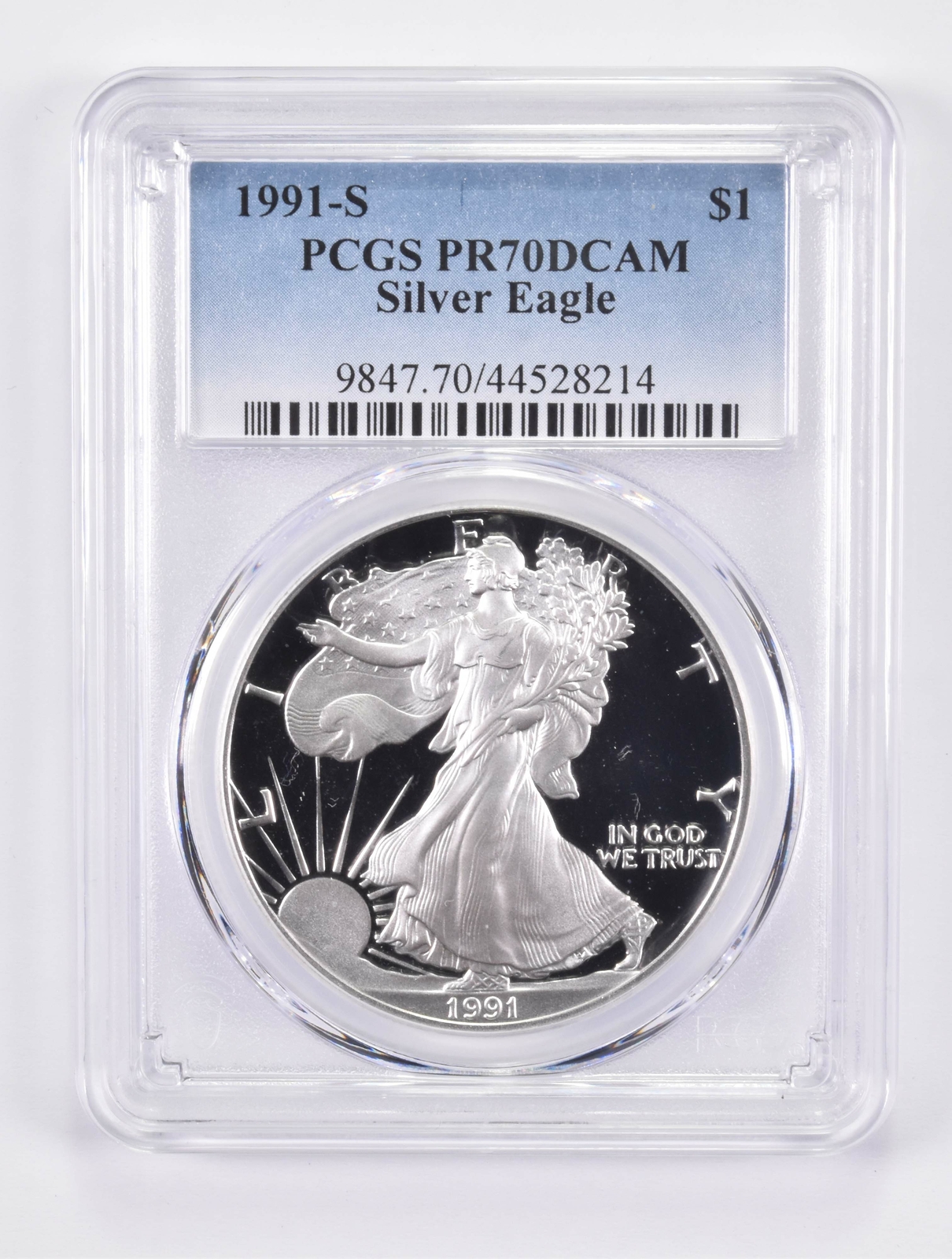 1991-S American Silver Eagle PR70 DCAM PCGS Blue Label 1991-S American Silver Eagle PR70 DCAM PCGS Blue Label