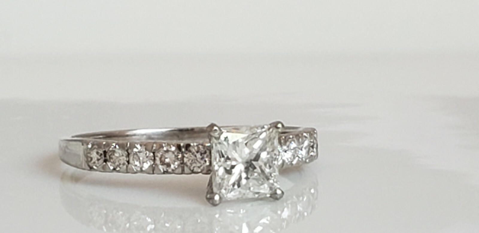 Wow 14k Engagement Diamonds Ring 0.94 Carat~EGL Cert Radiant Cut + .35 Ct Rounds