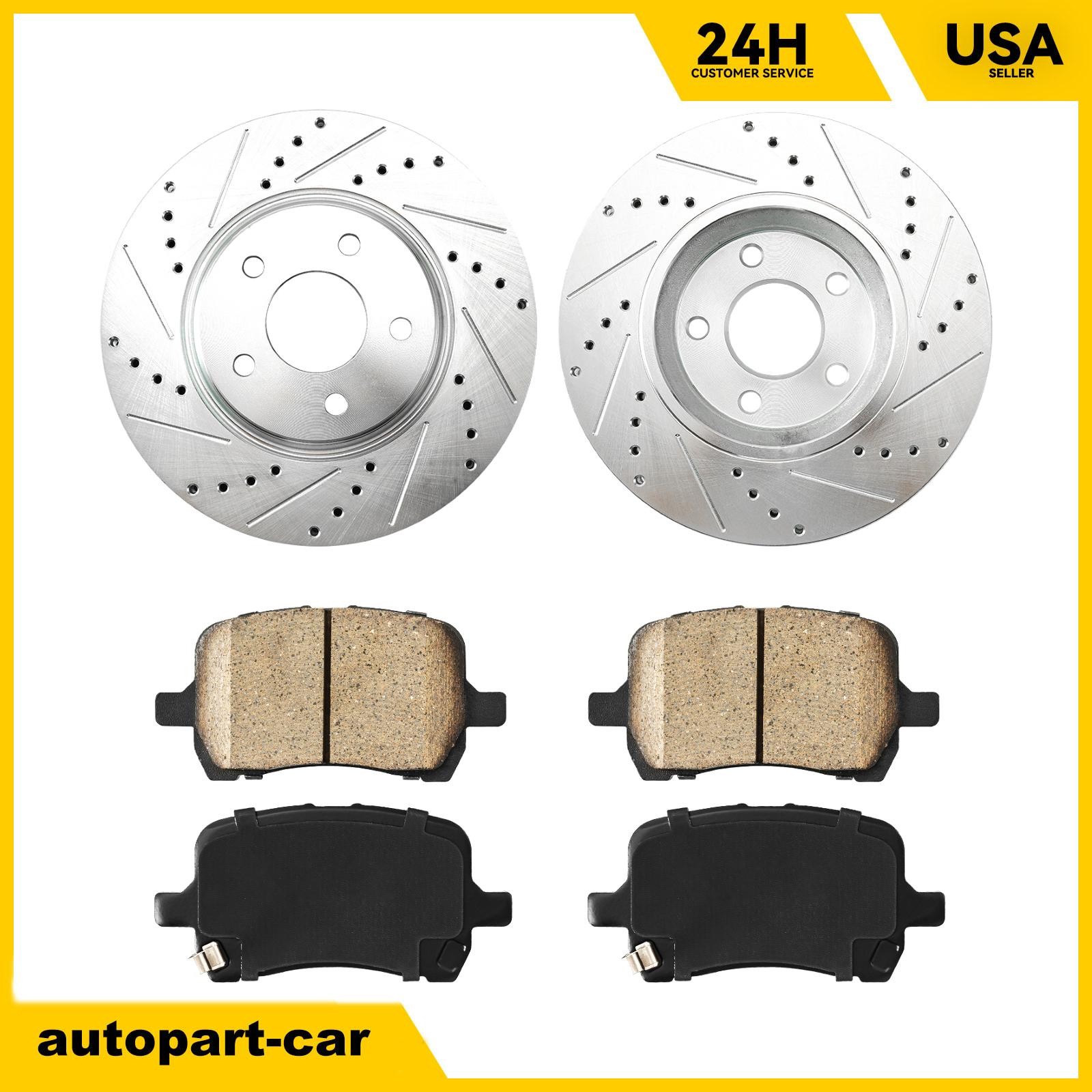 11.66’’ 296mm Front Vented Zinc Plated Brake Kit For Chevy Malibu Pontiac G6