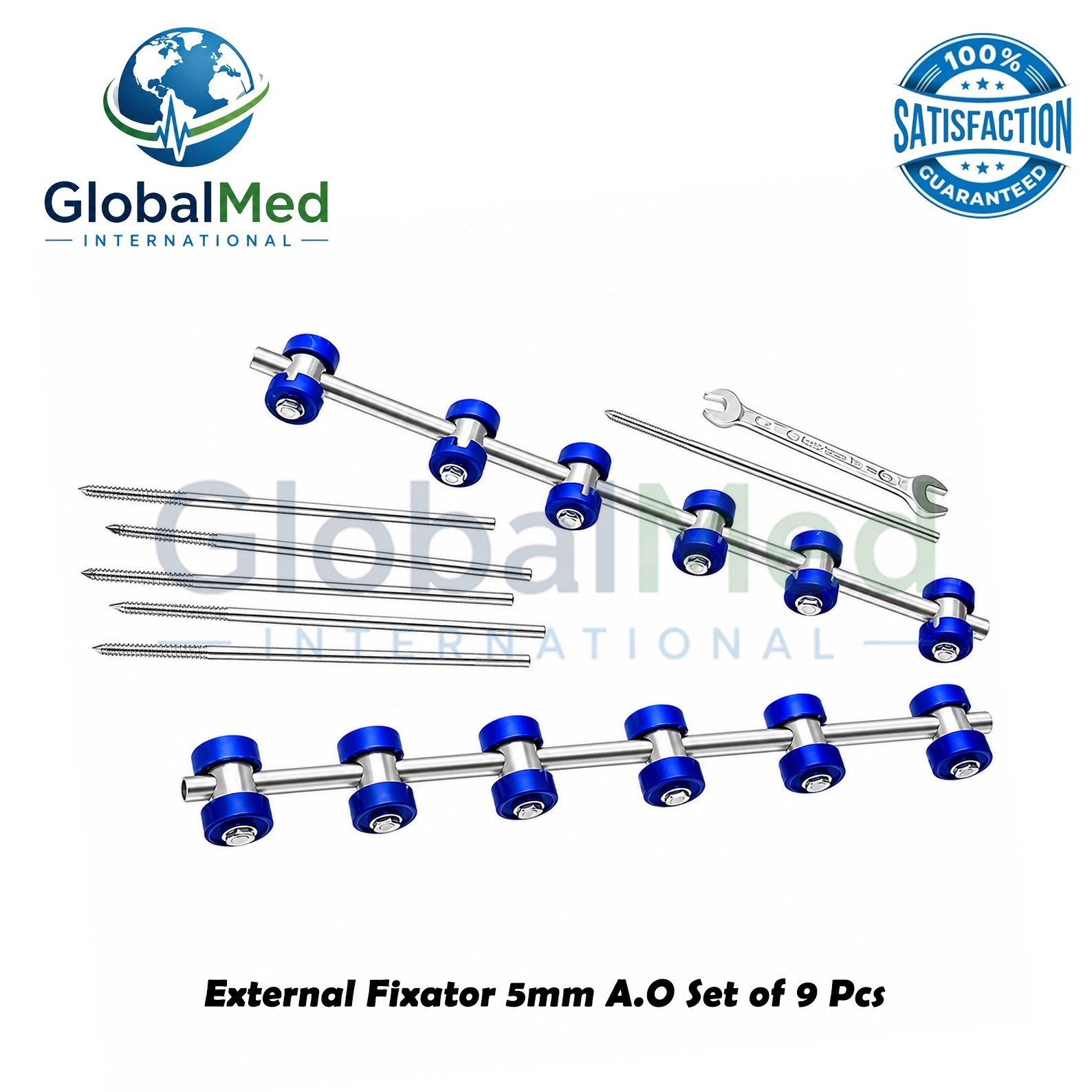 External Fixator 5mm A.O Set of 9 Pcs Orthopedic Instruments