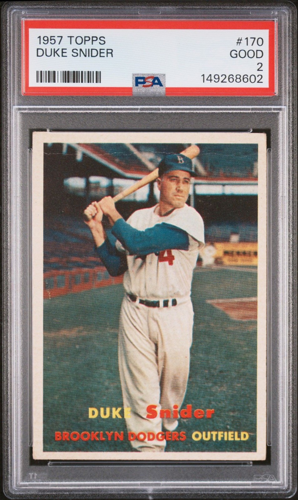 Duke Snider 1957 Topps PSA 2 #170 Brooklyn Dodgers