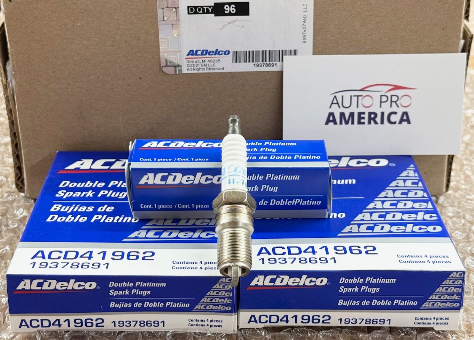 8PC 41-962 DOUBLE PLATINUM SPARK PLUGS for 2003-2016 OEM CHEVY GMC CADI ACDELCO