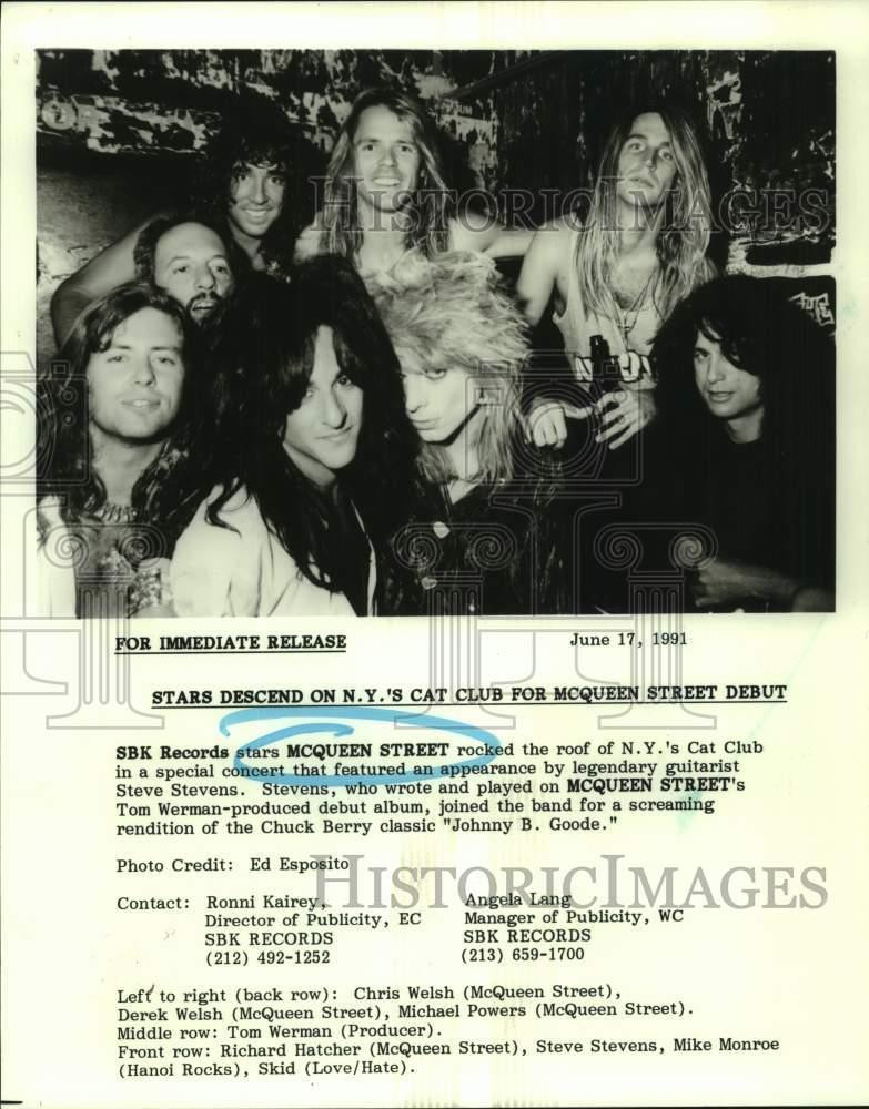1991 Press Photo SBK Records stars McQueen Street at New York\'s Cat Club