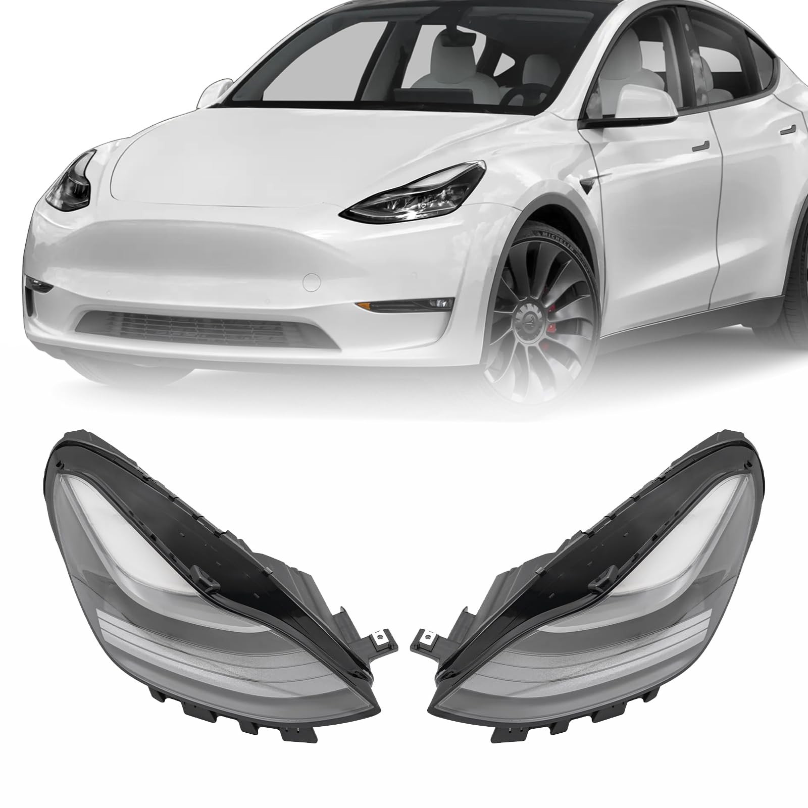 For 2021 2022 2023 Tesla Model 3 Y Matrix Headlight Left Right Side with LED DRL