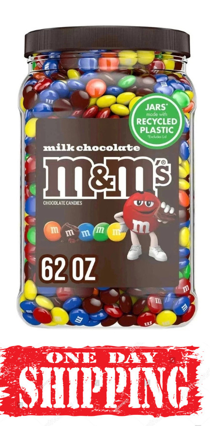 M&M’S Milk Chocolate Candy 62 oz Bulk Jar – Pantry Snack 