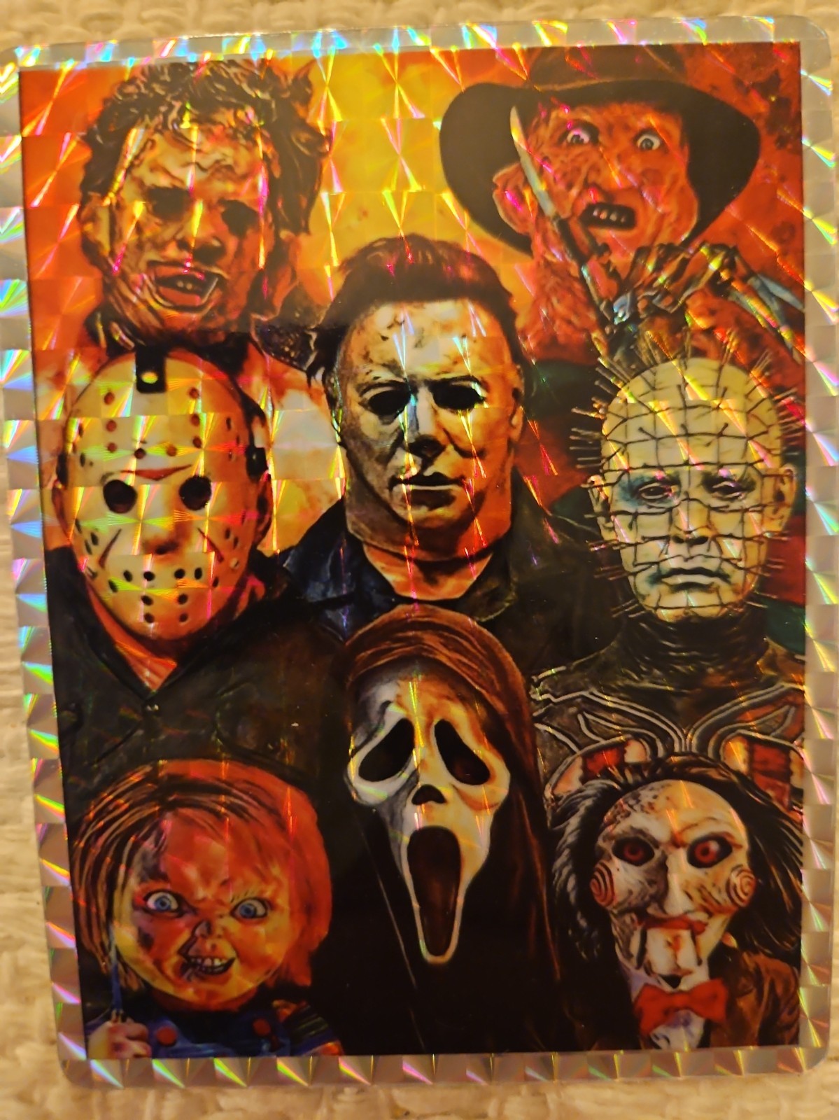 Vtg 2000\'s Jason, Chucky & More Prismatic Vending Machine Sticker Horror. Crazy