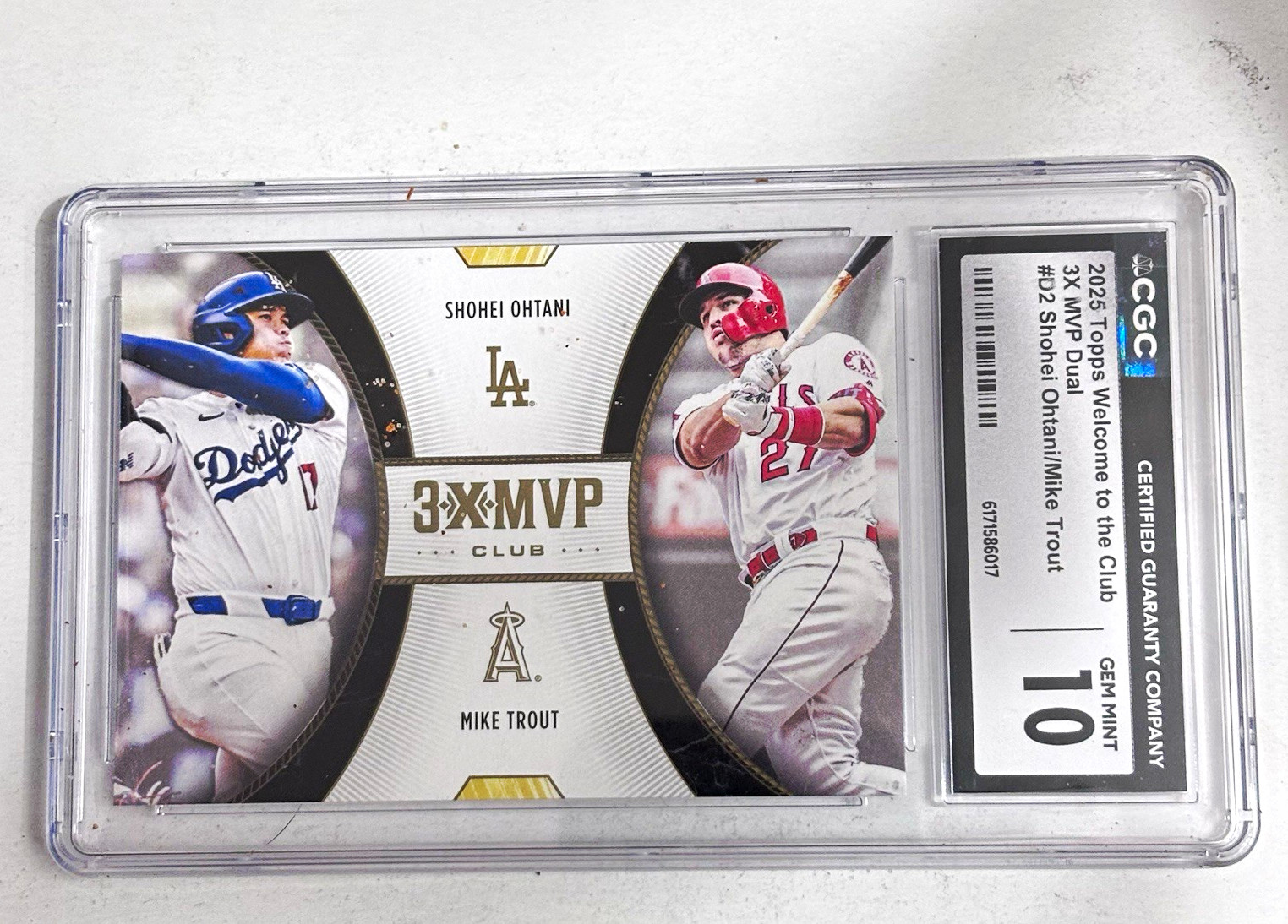 2025 Topps Welcome to the Club Duals Mike Trout Shohei Ohtani #D2 CGC 10