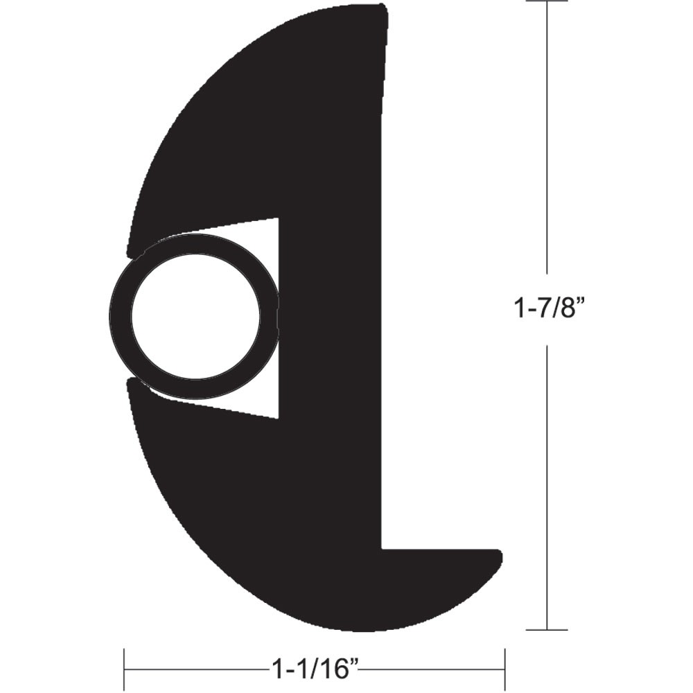 TACO Flex Vinyl Rub Rail Kit - Black w/Black Insert - 70\' - 1-7/8\