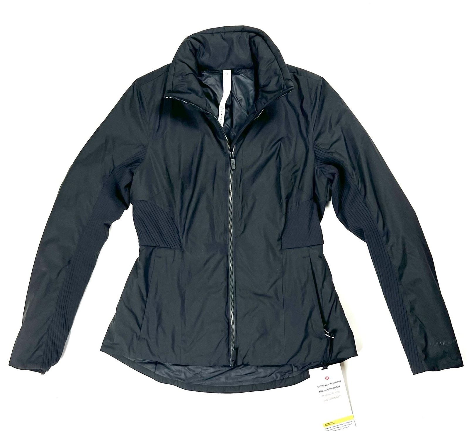 Lululemon SoftMatte Insulated Mid Length Jacket in Black NWT Size 6