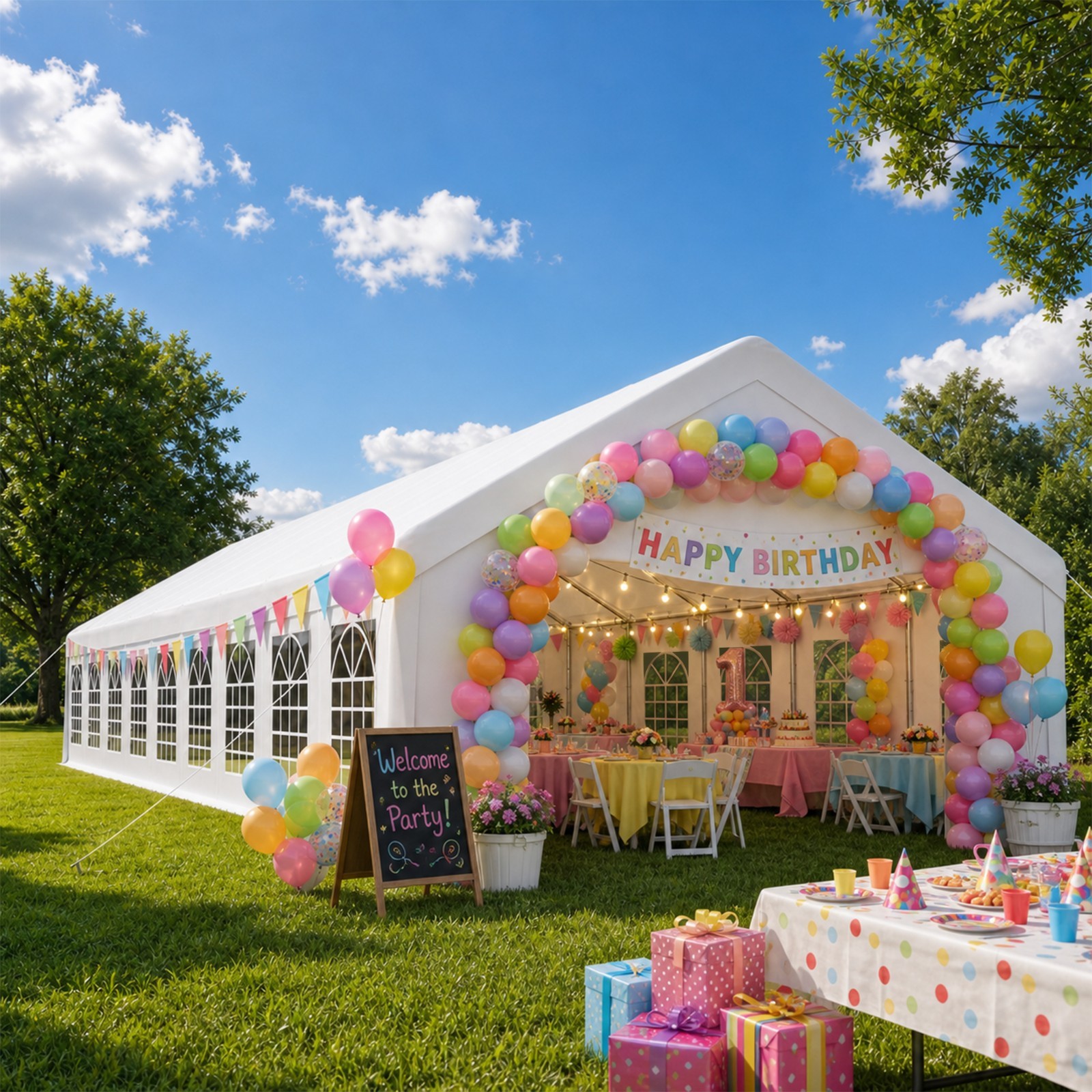 20x60 Ft Heavy duty Party Tent Wedding Even Canopy Removable Sidewall Waterproof