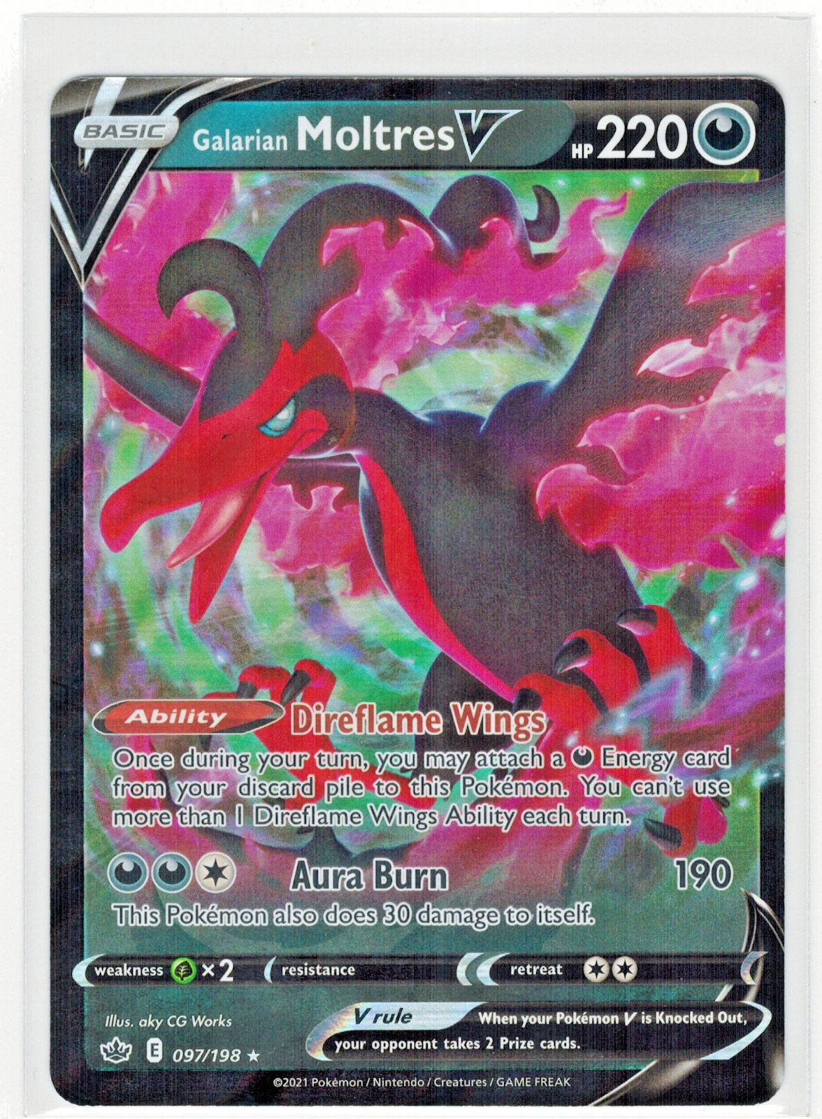 Galarian Moltres V 97/198 Chilling Reign NM #97 Pokemon Holo Rare TCG