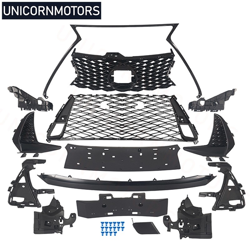 For 2017-2019 Lexus IS200t IS300 IS350 F Sport Front Bumper Grille Kit Gloss BLK For 2017-2019 Lexus IS200t IS300 IS350 F Sport Front Bumper Grille Kit Gloss BLK