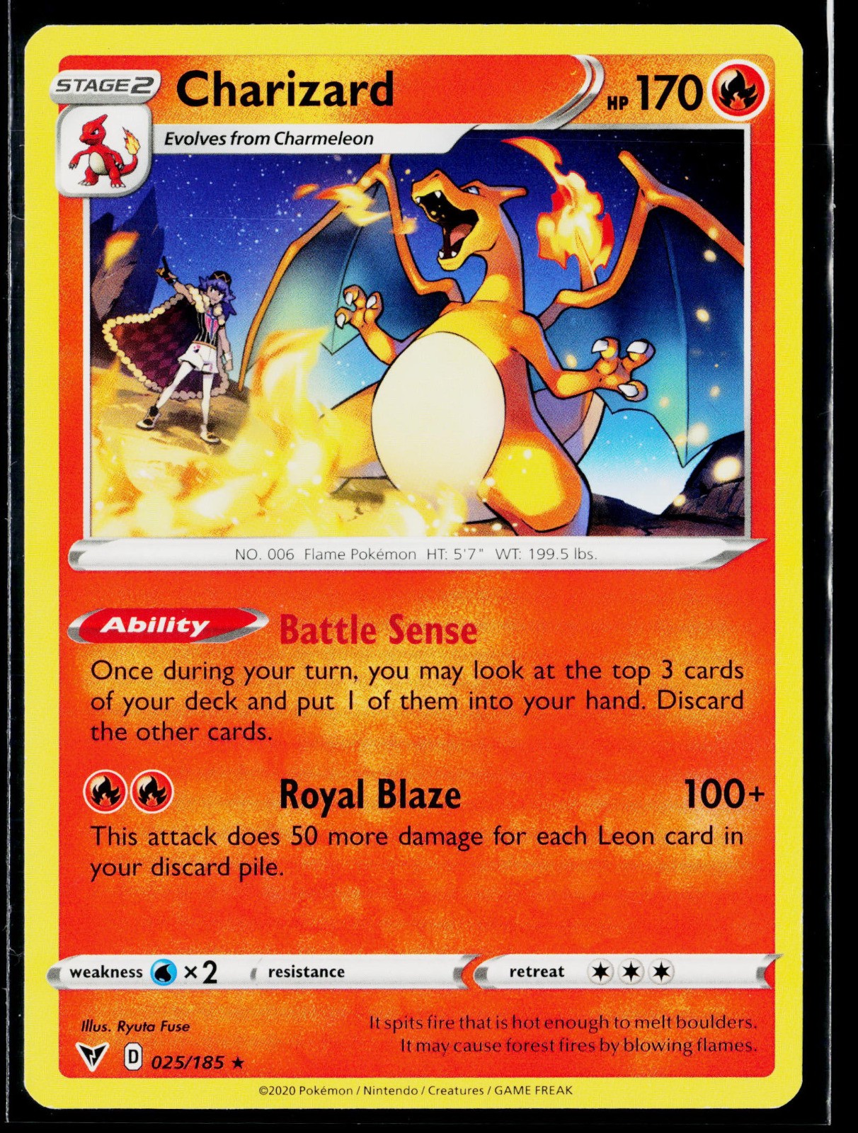 Charizard Rare SWSH04: Vivid Voltage 025/185 LP