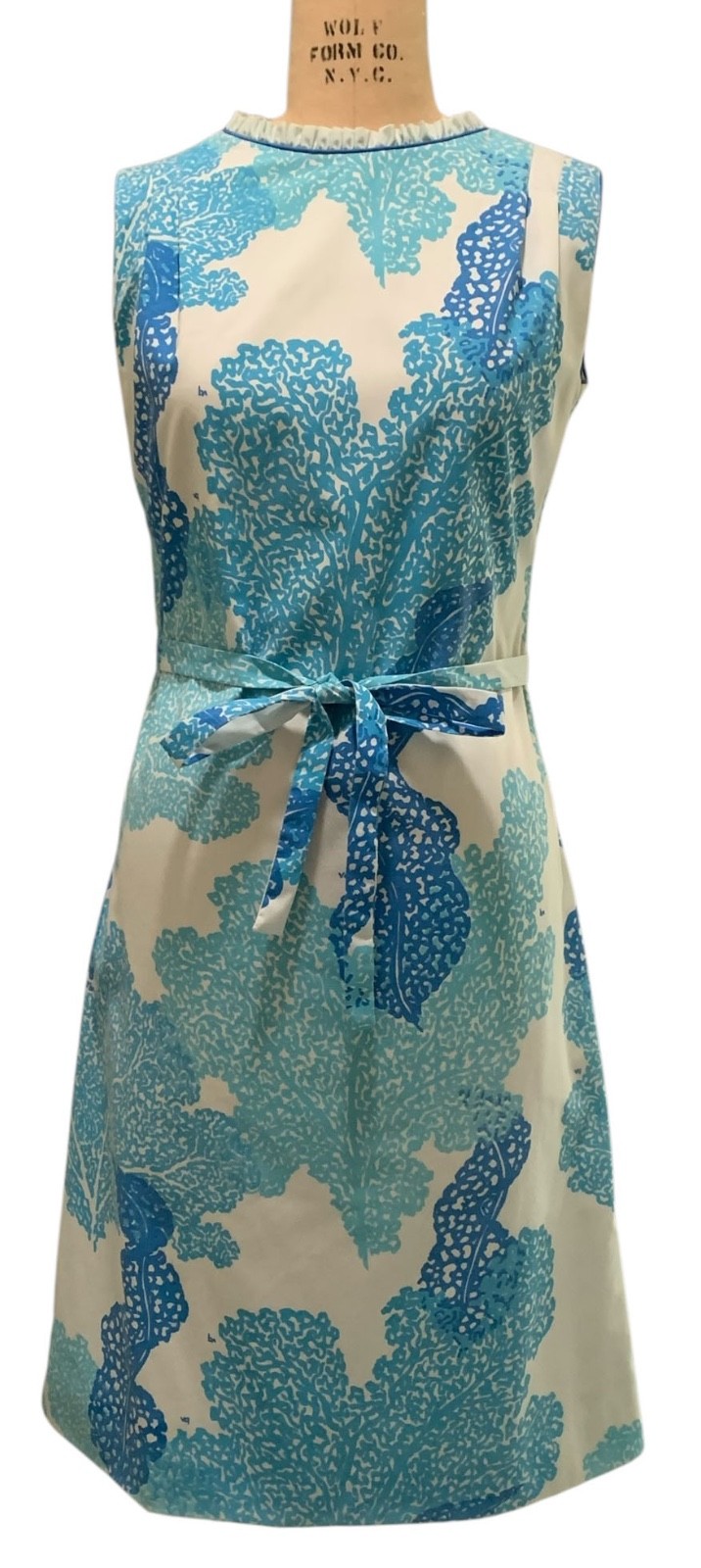 VESTED GENTRESS Vintage Women\'s Hand-Screened Print Belted Day Dress Sz 8 Preppy