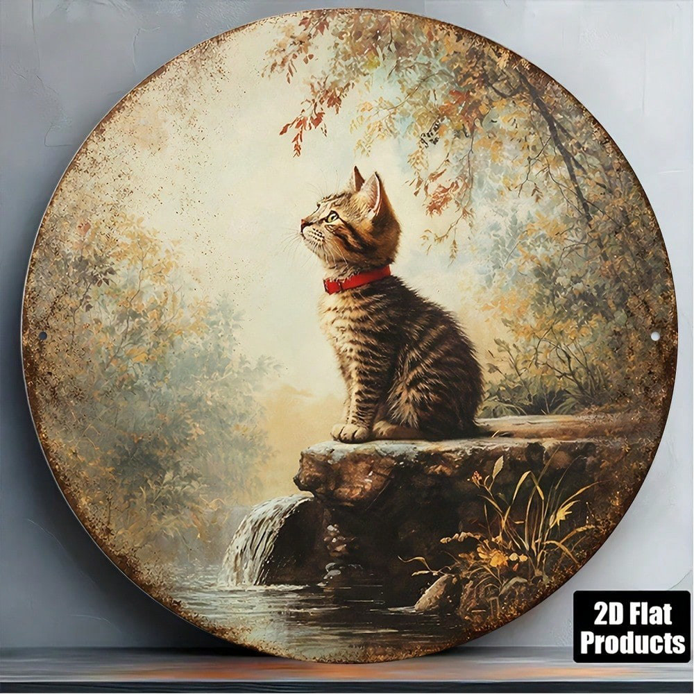 CIFbuy Vintage Tabby Cat Wall Art, 