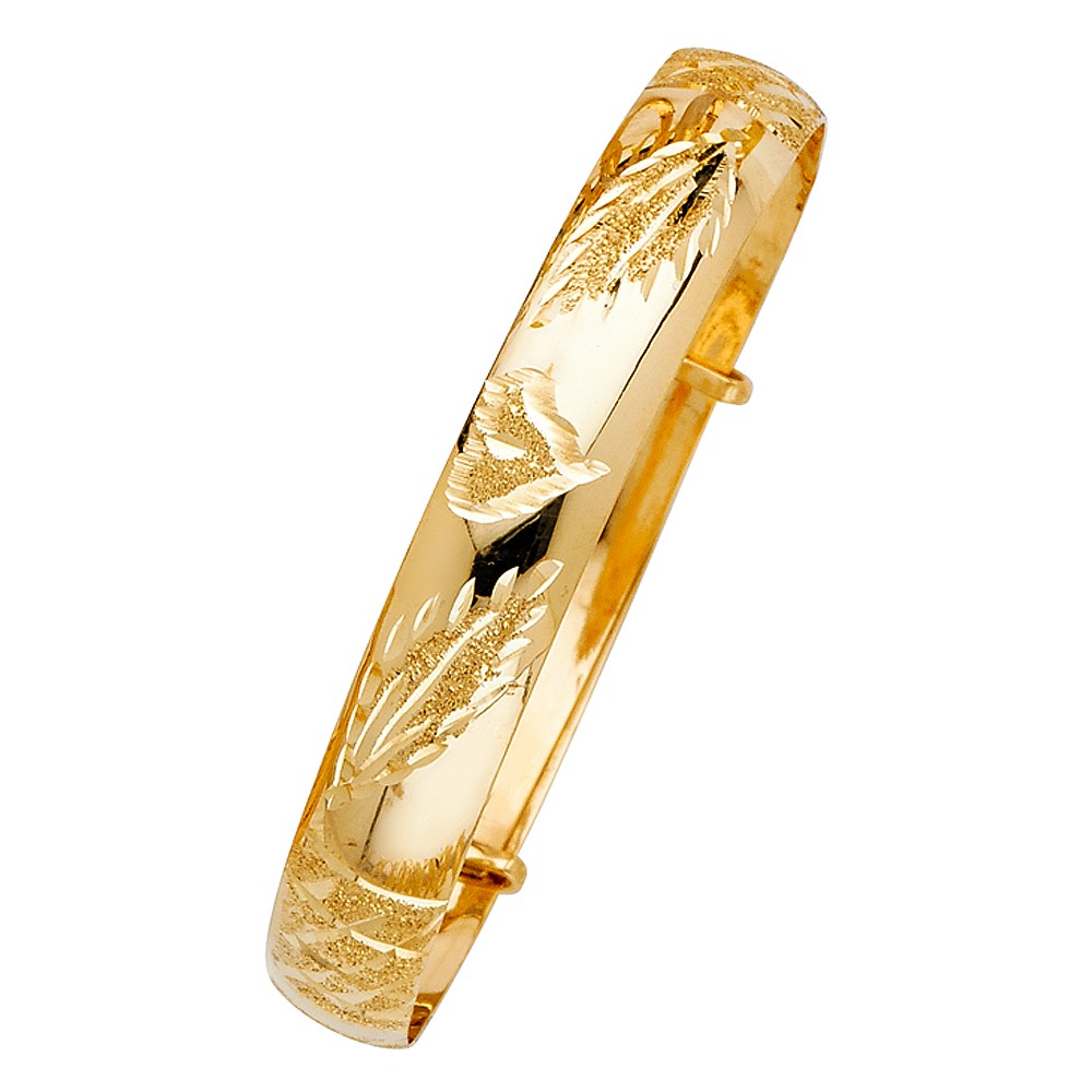 SOLID 14k Yellow Gold 8mm Adjustable Bangle Womens 4.6g SOLID 14k Yellow Gold 8mm Adjustable Bangle Womens 4.6g