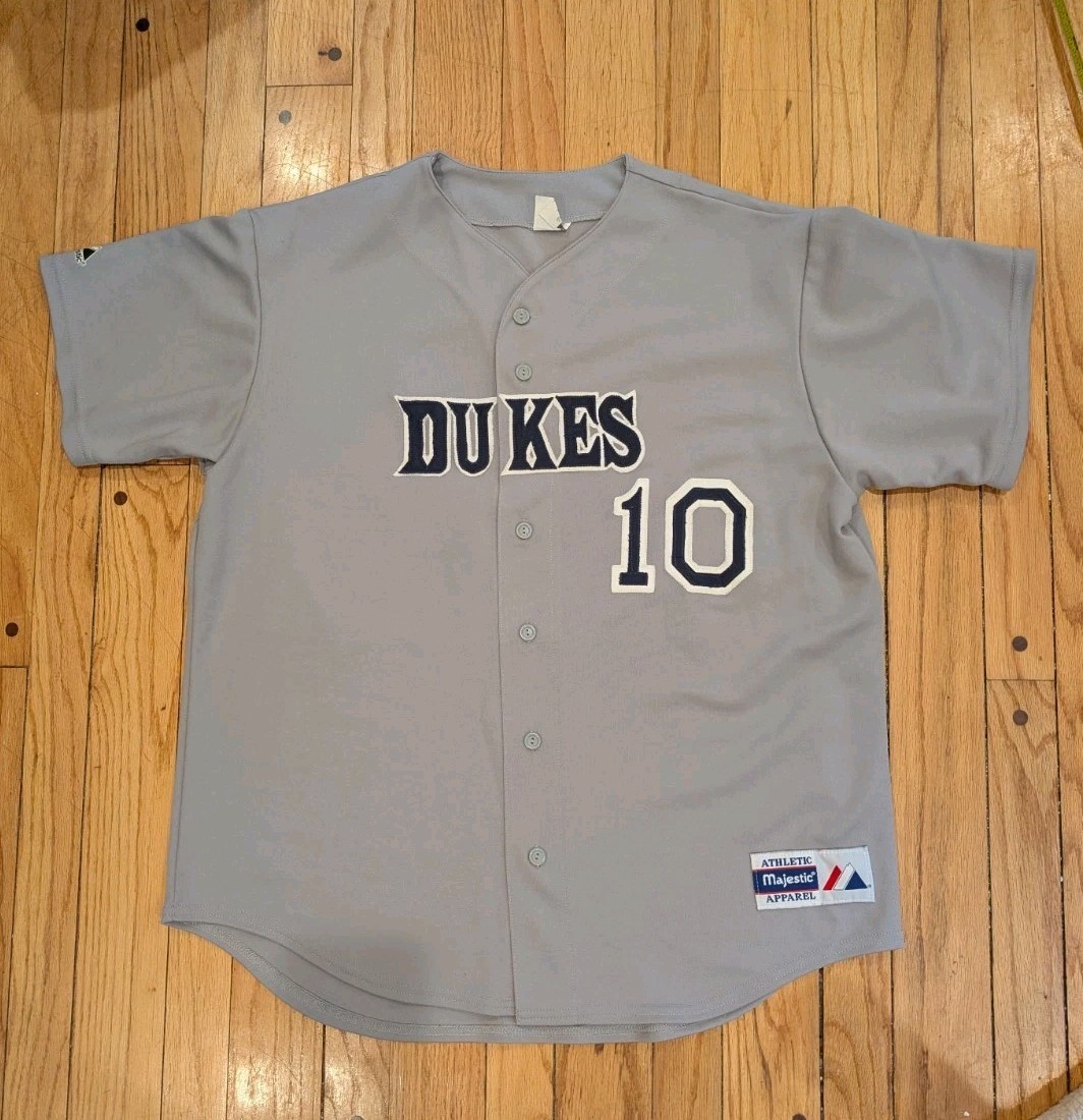 Vintage Cumberland County College Dukes Baseball Jersey Majestic #10 Sz L