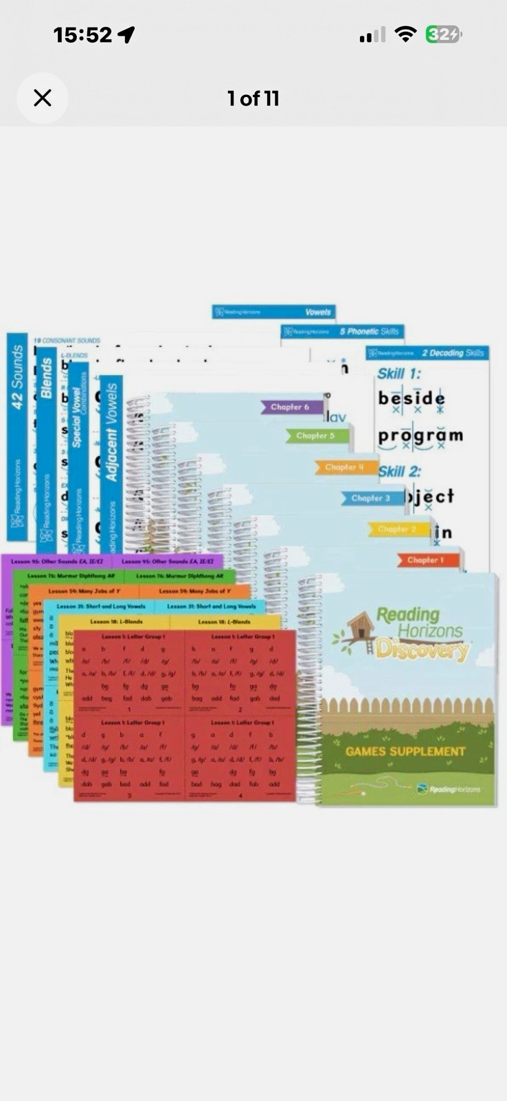 Reading Horizons Discovery Reading Kit Manuals, Cards & Bag Ages 8-11