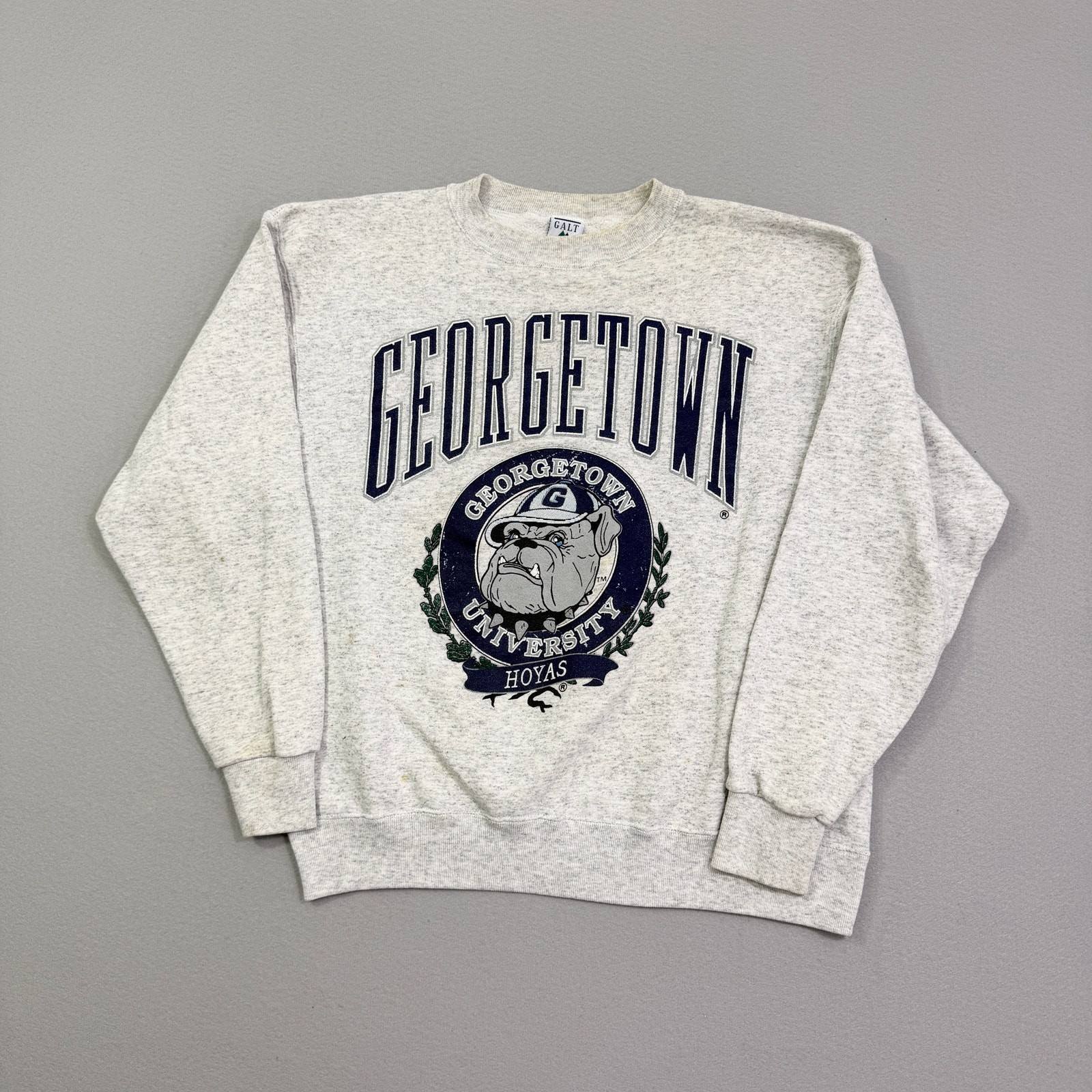 Vintage Georgetown University Hoyas Sweatshirt Men\'s Large Gray 90s Crewneck USA