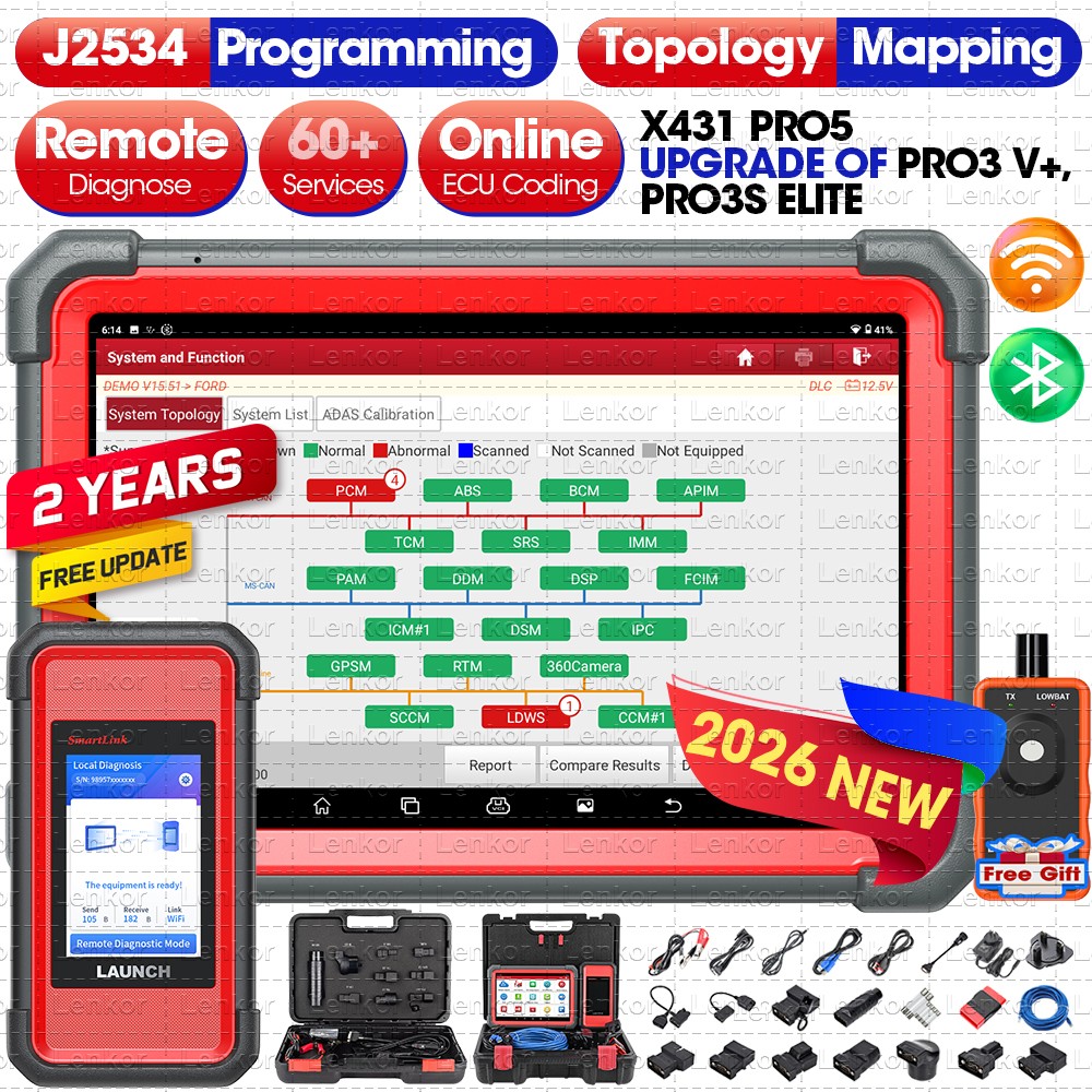 2026 LAUNCH X431 PRO 5 PAD V+ Car Diagnostic Scanner Tool Programming Key Coding