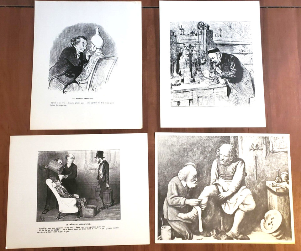 Vintage Prints Medical themed Honore Daumier Adrien Marie Ryckaert