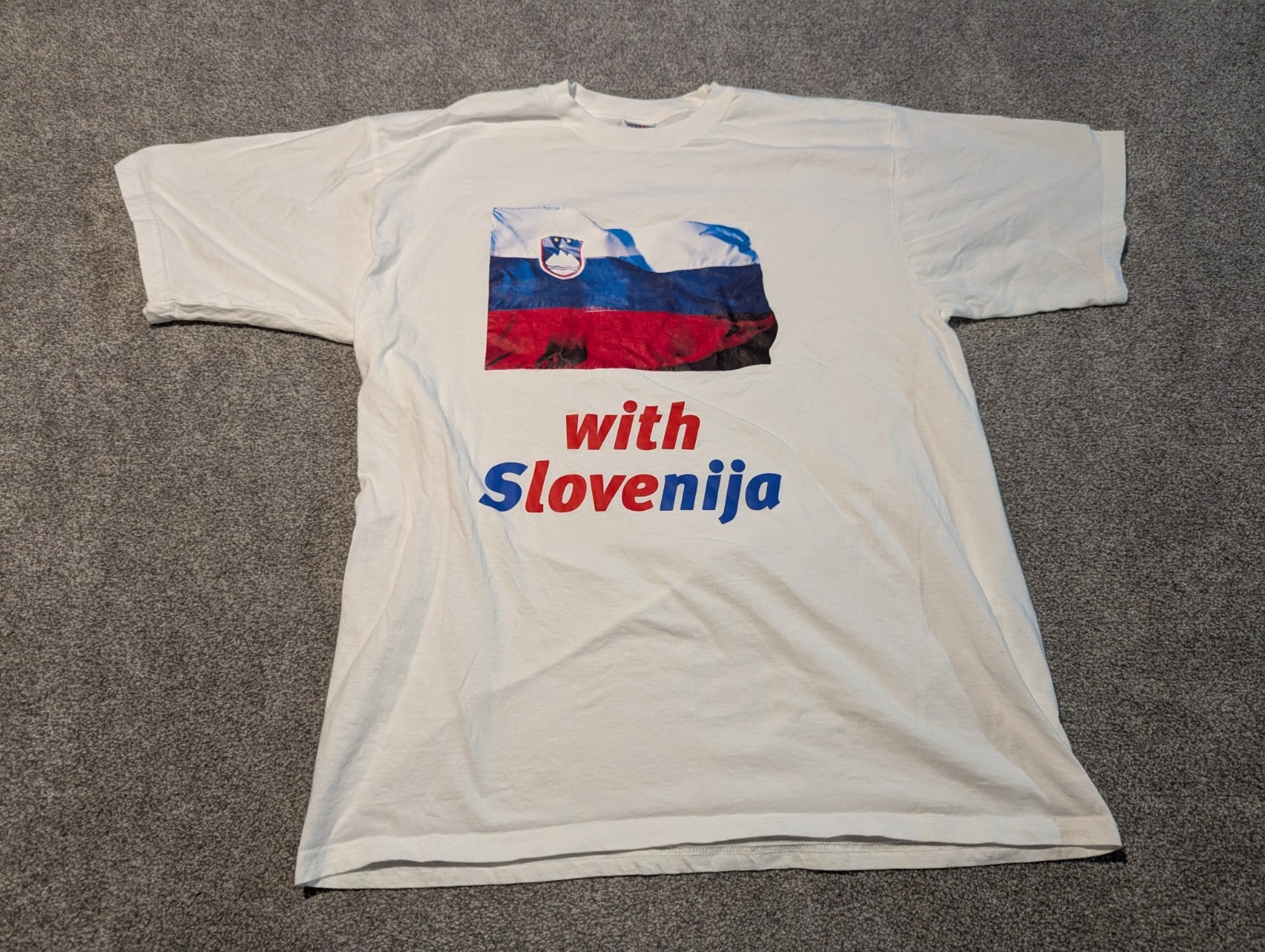 Vintage Slovenia Shirt Mens XXL White Flag 90s Y2K With Slovenija Vintage Slovenia Shirt Mens XXL White Flag 90s Y2K With Slovenija