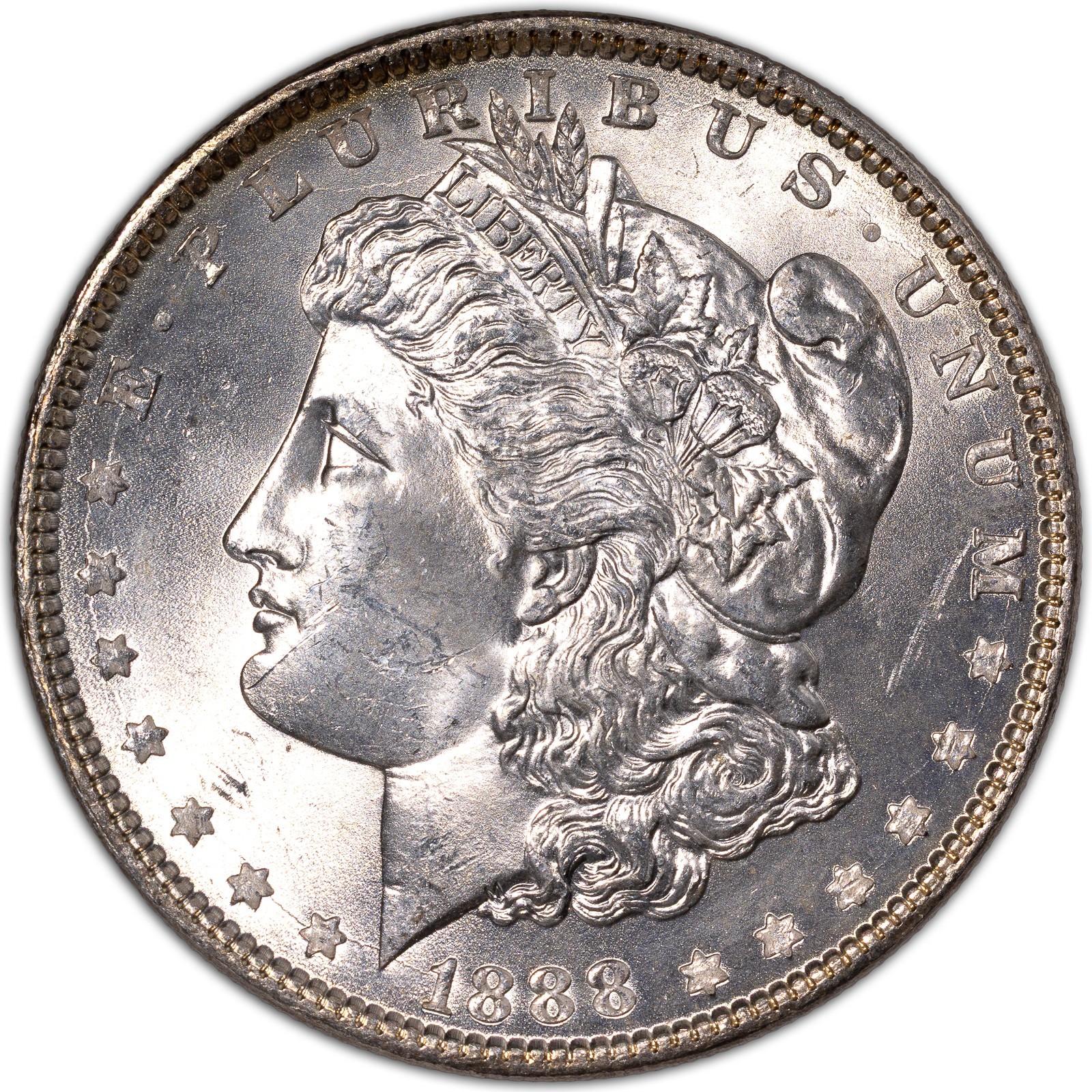 1888-P CHOICE BU+ Philadelphia Morgan Silver Dollar $1 Brilliant Uncirculated