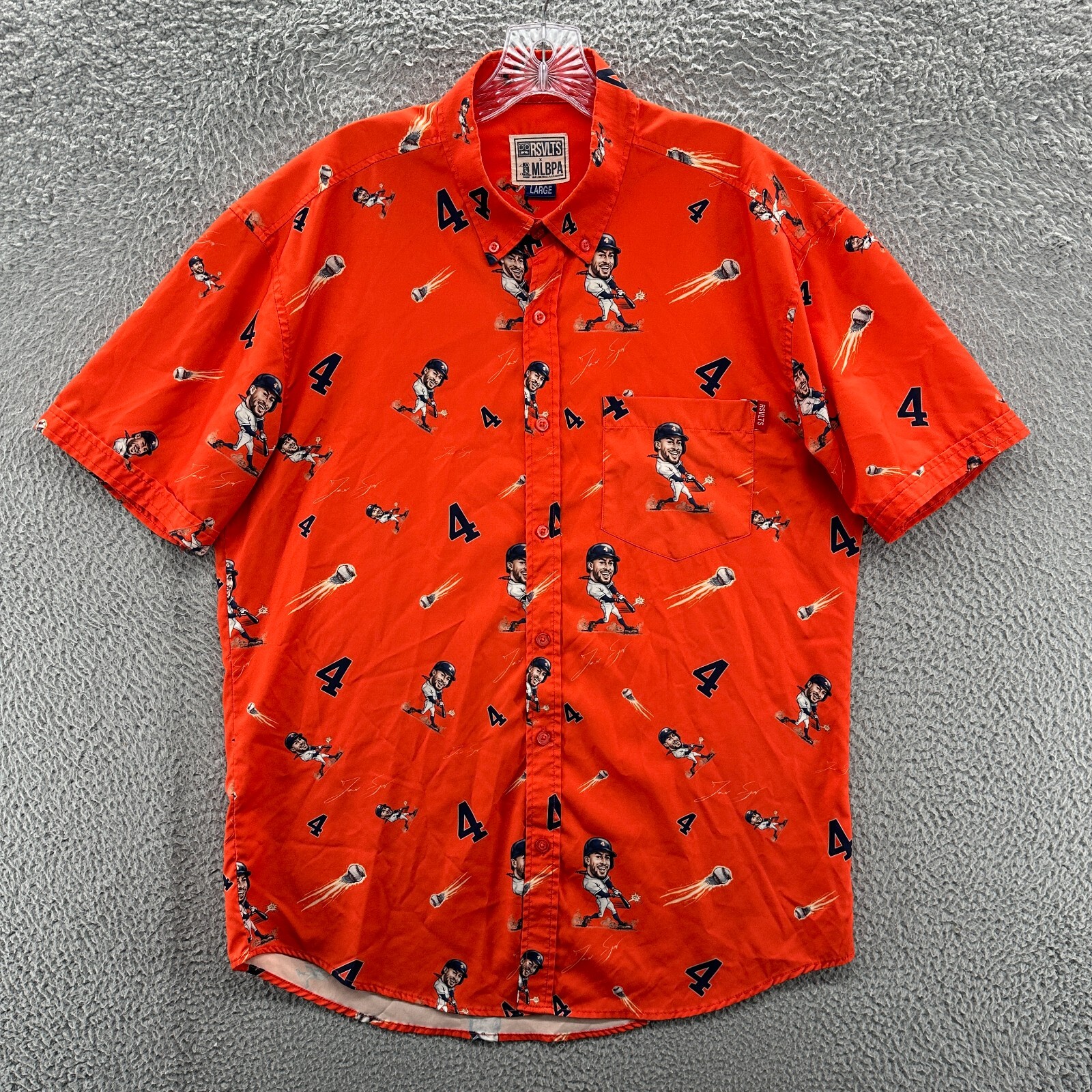 RSVLTS The Roosevelts Houston Astros Shirt Mens Large L Orange Carlos Correa