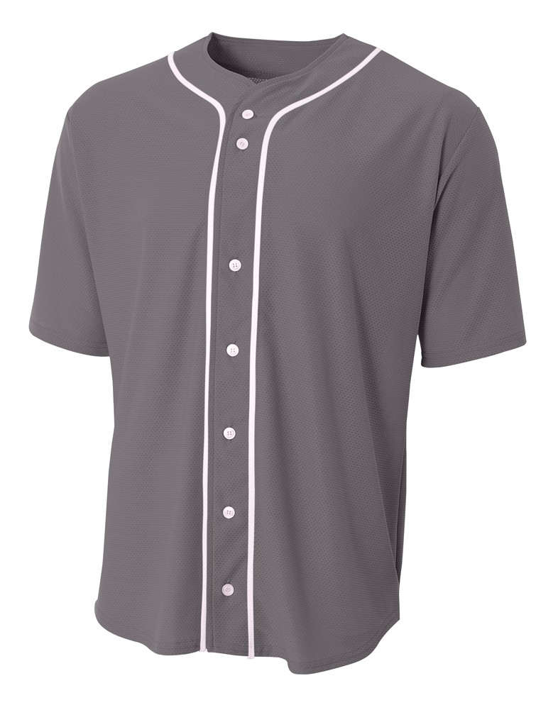 A4 Short Sleeve Full Button Baseball Jersey Mens N4184 A4 Short Sleeve Full Button Baseball Jersey Mens N4184