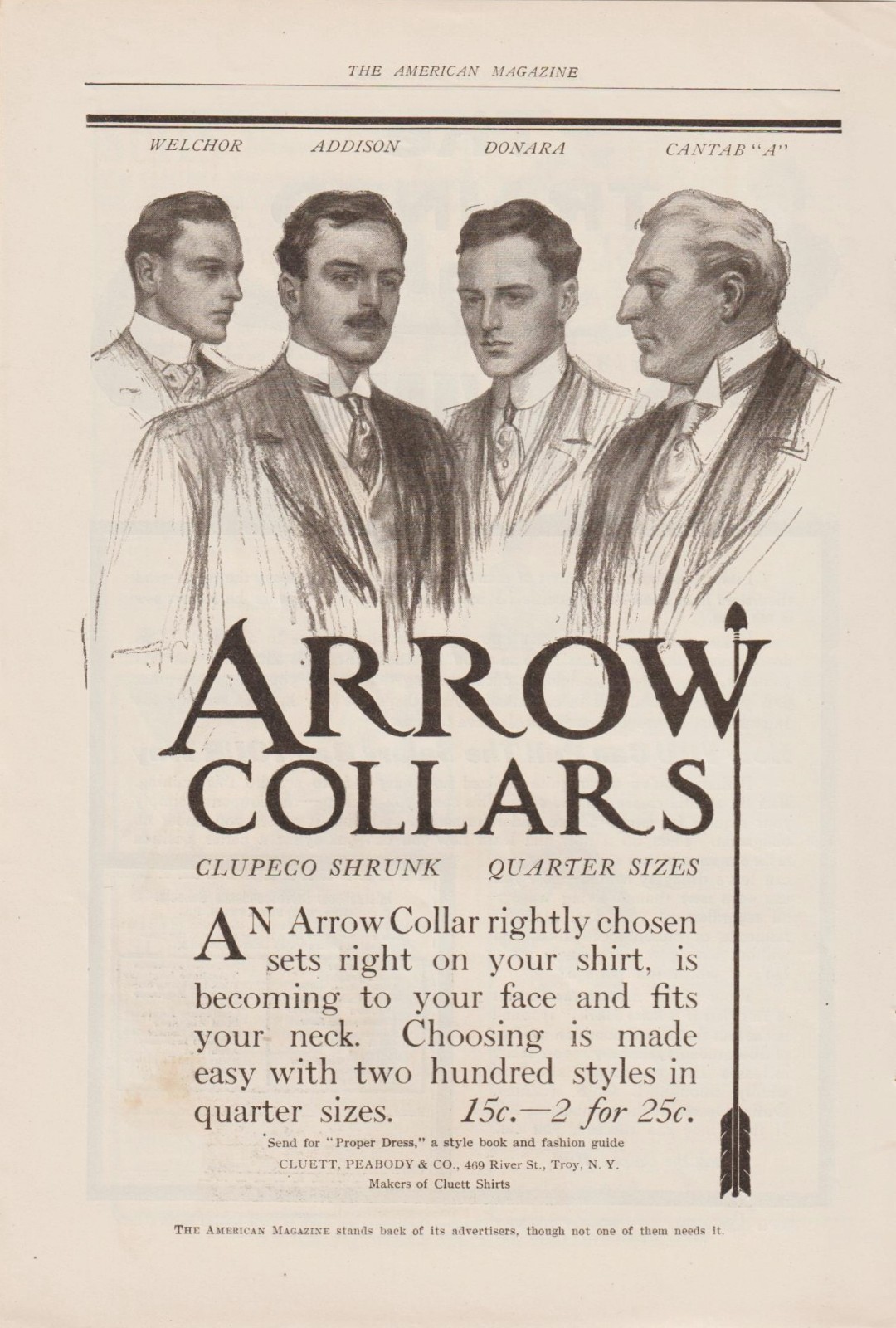 1908 J.C. LEYENDECKER ARROW COLLARS AD