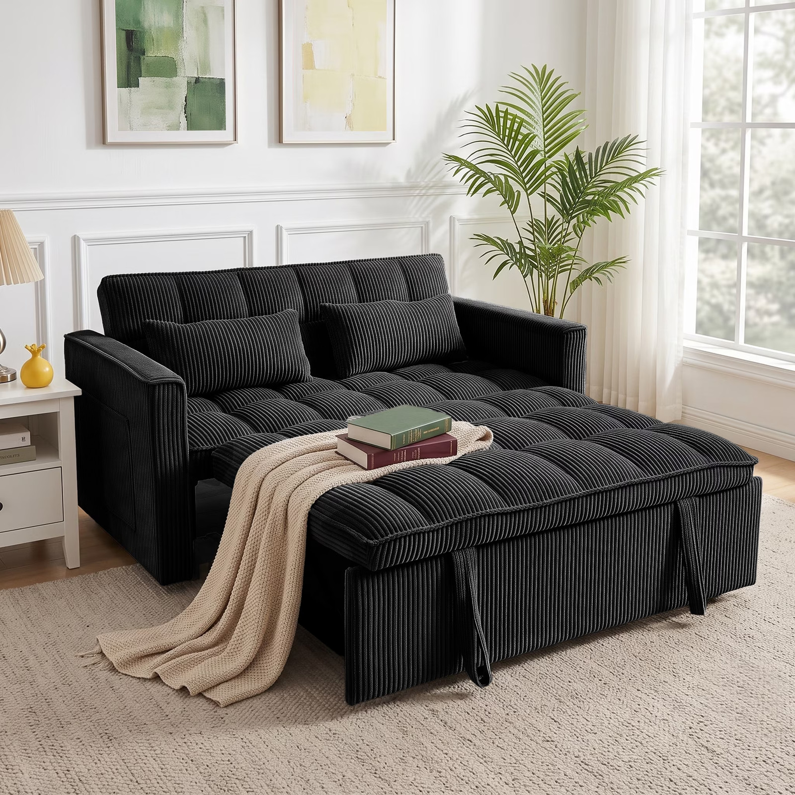 Sleeper Sofa Bed, 3-In-1 Convertible Pull Out Couch with Adjustable Backrest for Sleeper Sofa Bed, 3-In-1 Convertible Pull Out Couch with Adjustable Backrest for