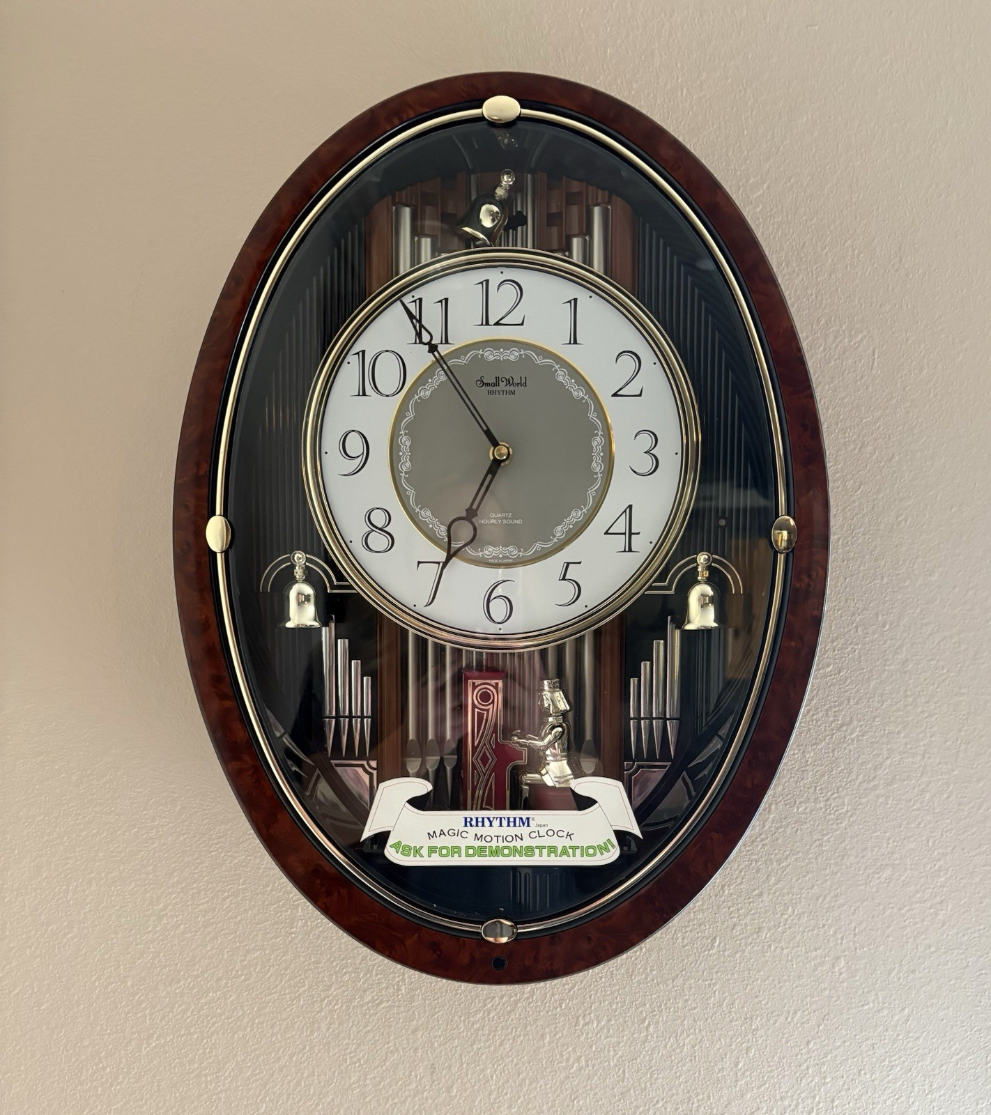 Vintage Rhythm Small World Magic Motion Musical Wall Clock – Model 4MH750 Japan