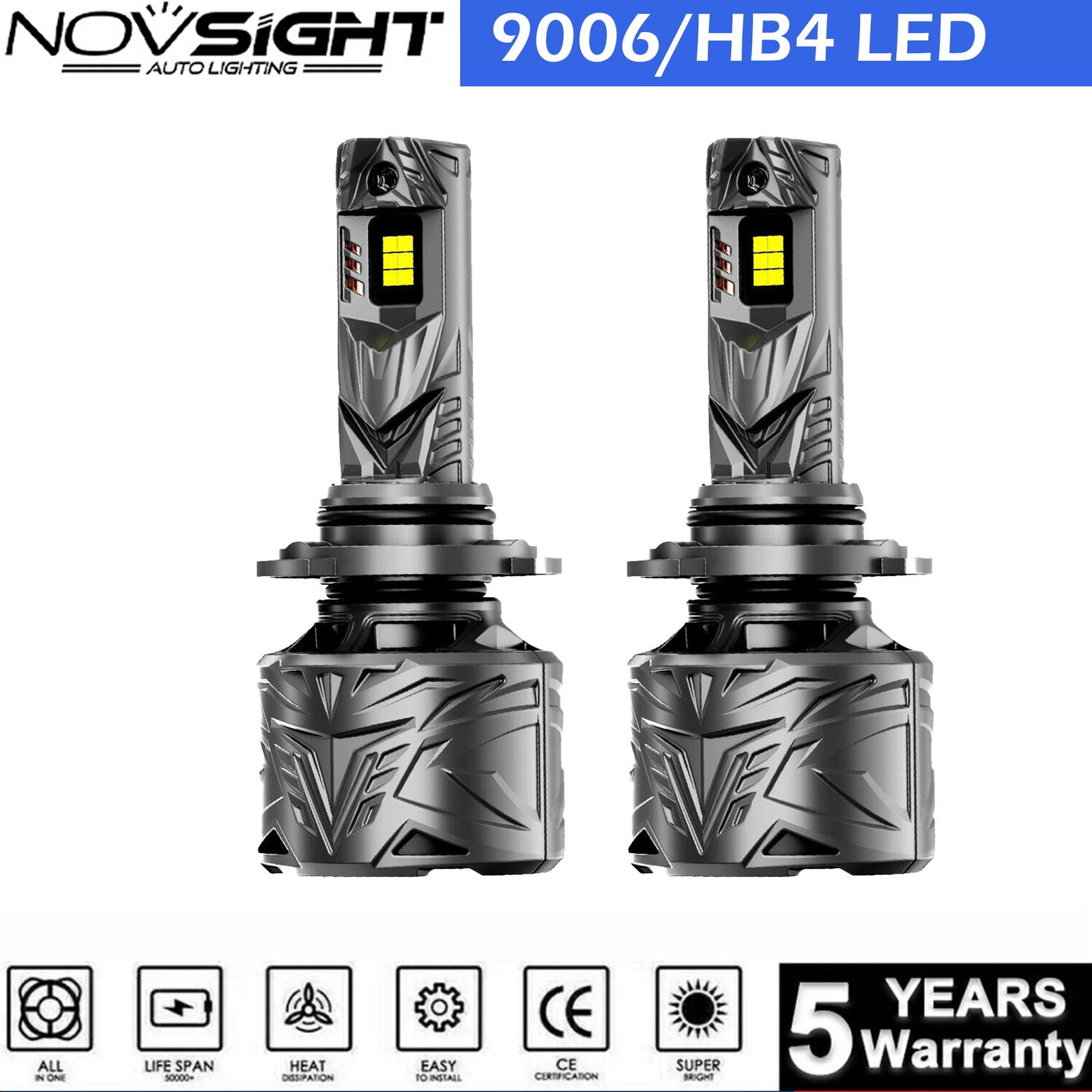 9006 HB4 LED Headlight Bulb Conversion Kit Low Beam 6000K Bright 250W 60000LM