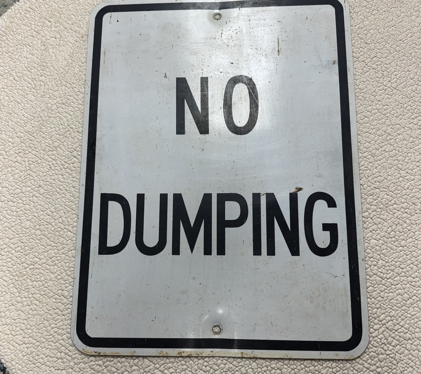 Vintage Retired NO DUMPING Road Sign 24\ Vintage Retired NO DUMPING Road Sign 24\