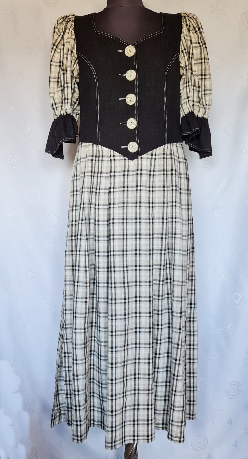 DRESS VINTAGE HAGRO TRACHTEN TYROL OKTOBERFEST DIRNDL PLAID WOMENS US 14 EU 42