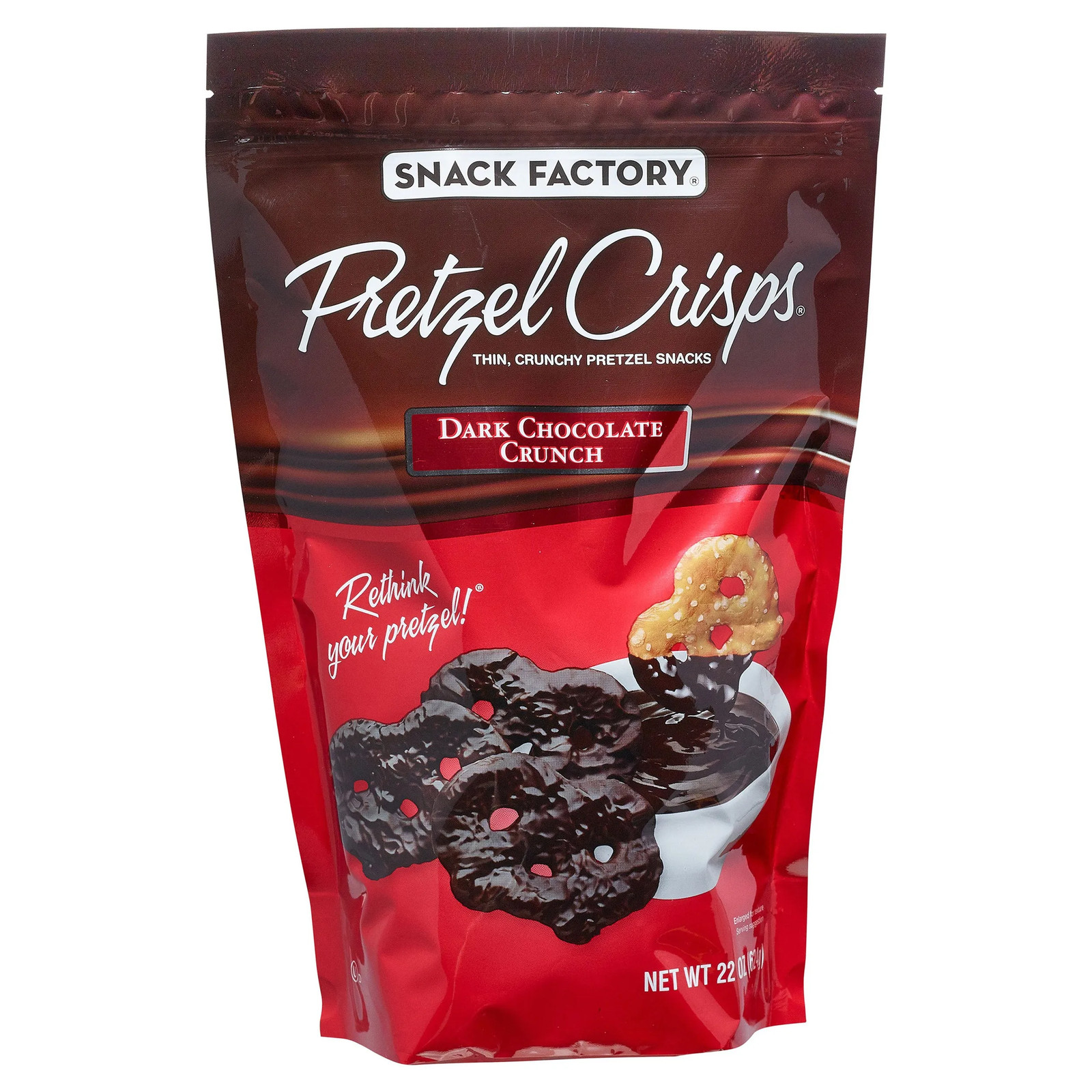 Snack Factory Dark Chocolate Crunch Pretzel Crisps, 22 oz
