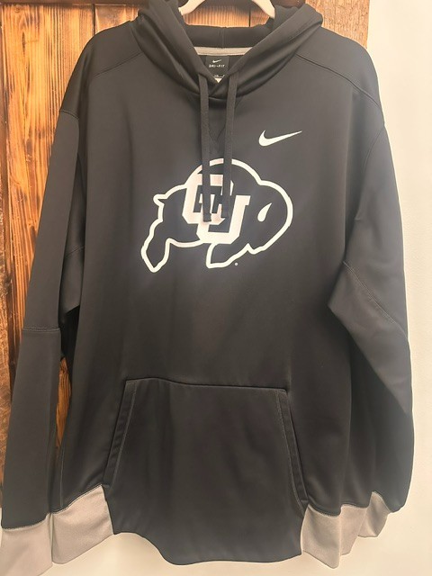 Nike Dri-Fit University of Colorado Buffalos Hooded Sweatshirt Black Size XXL